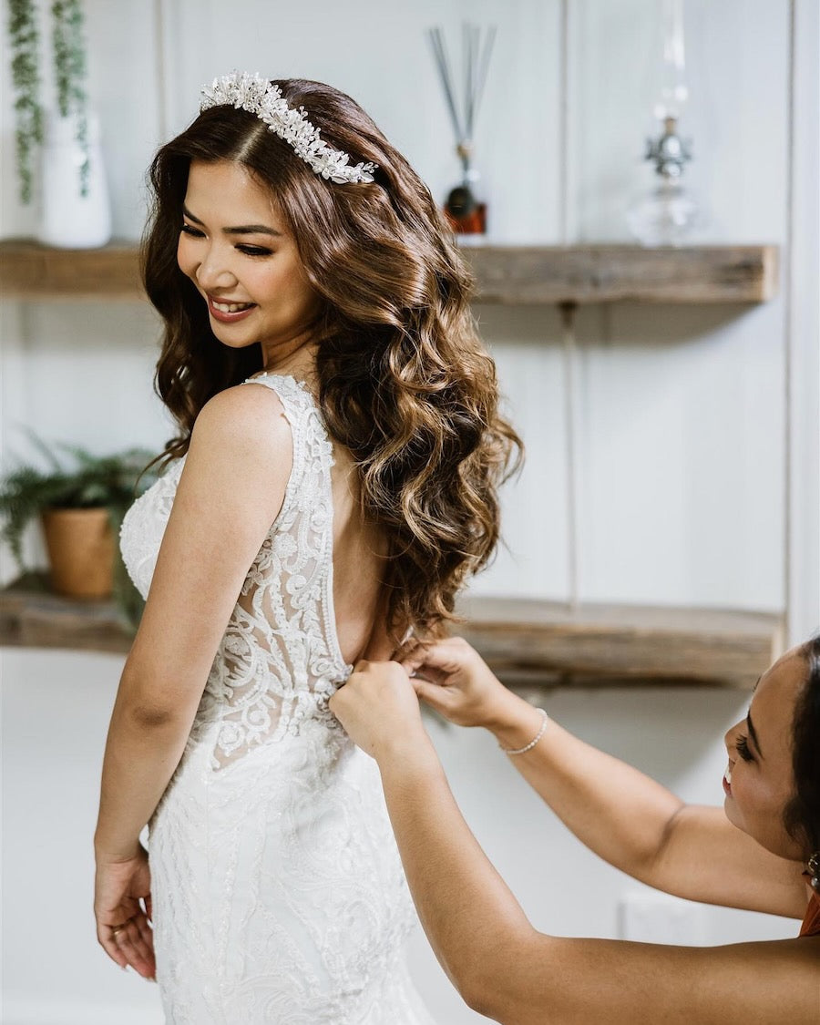 Gemma Silver Headpiece bridal crown by Windsor Bridal Jewellery