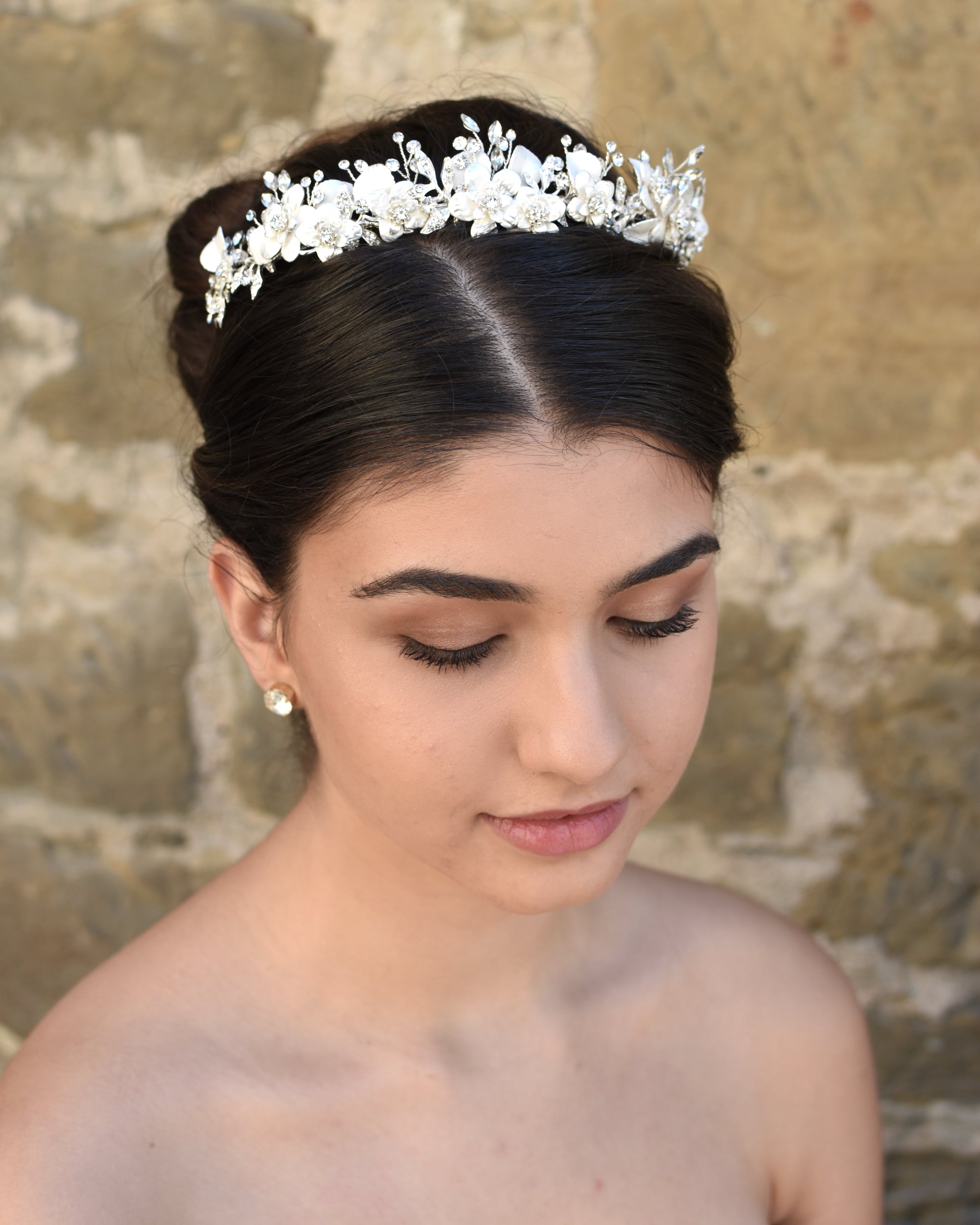 Louise Silver Crystal bridal crown — alternate view 3