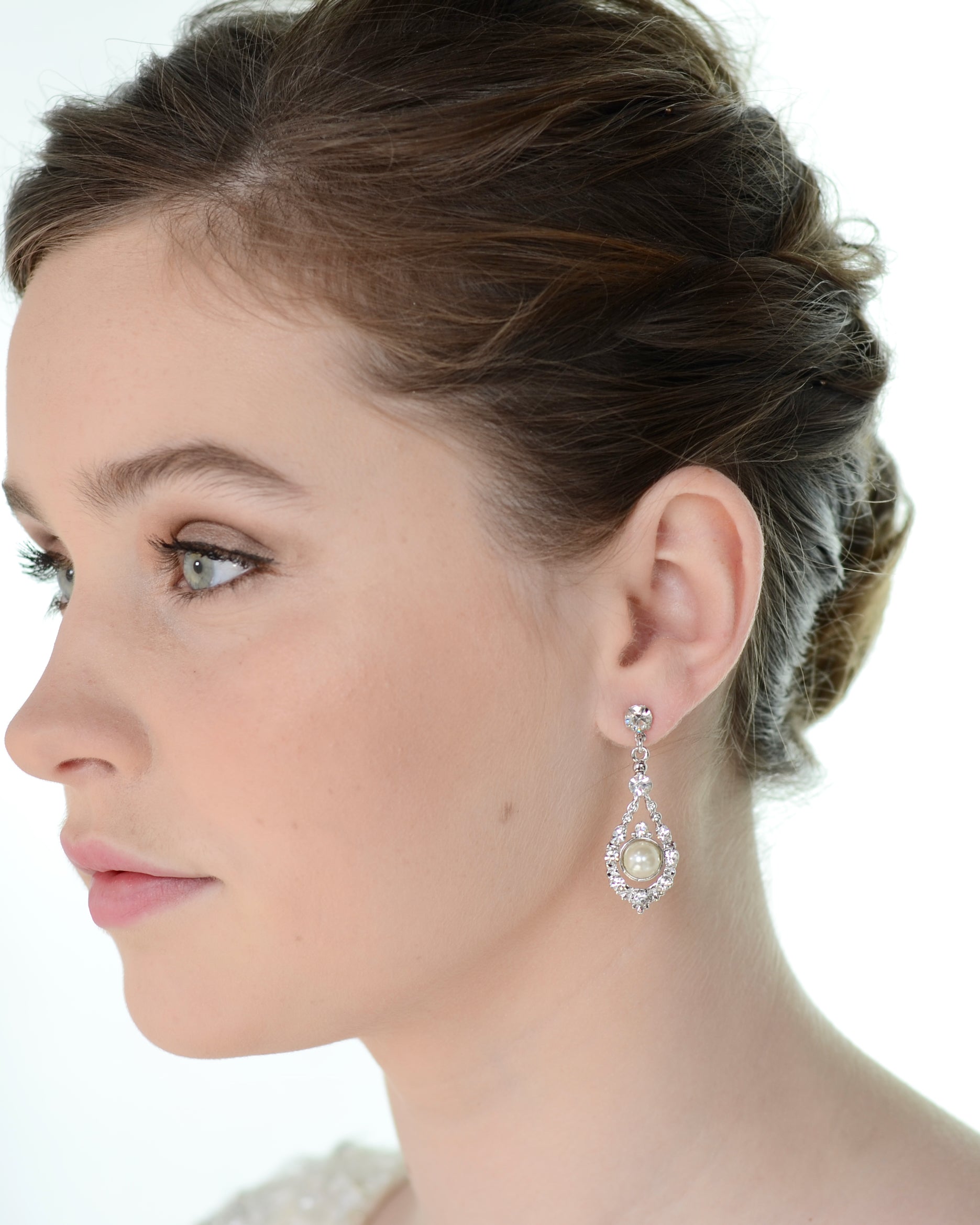 Nova silver bridal earrings by Windsor Bridal Jewellery