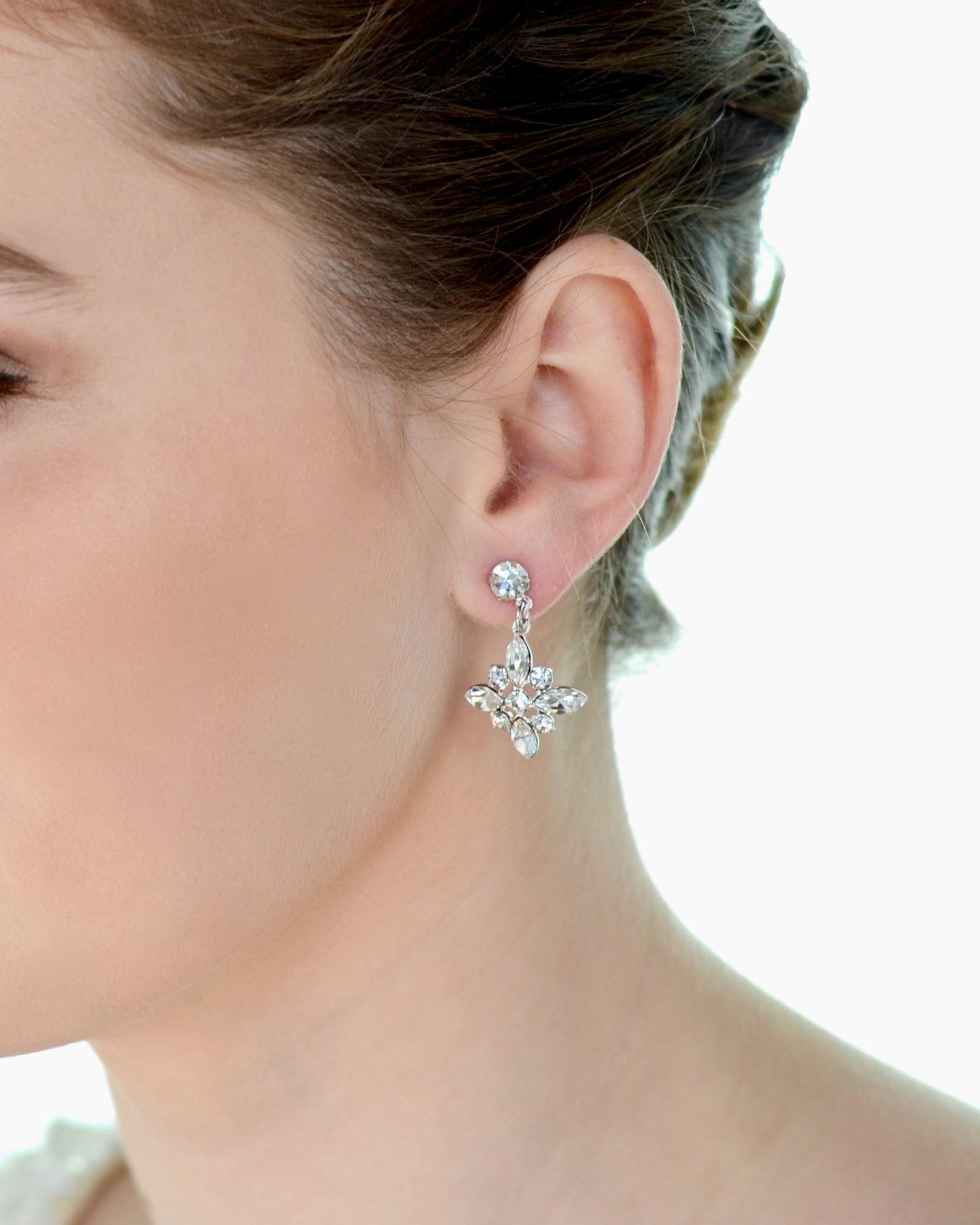 Briar Silver bridal earrings — alternate view 2
