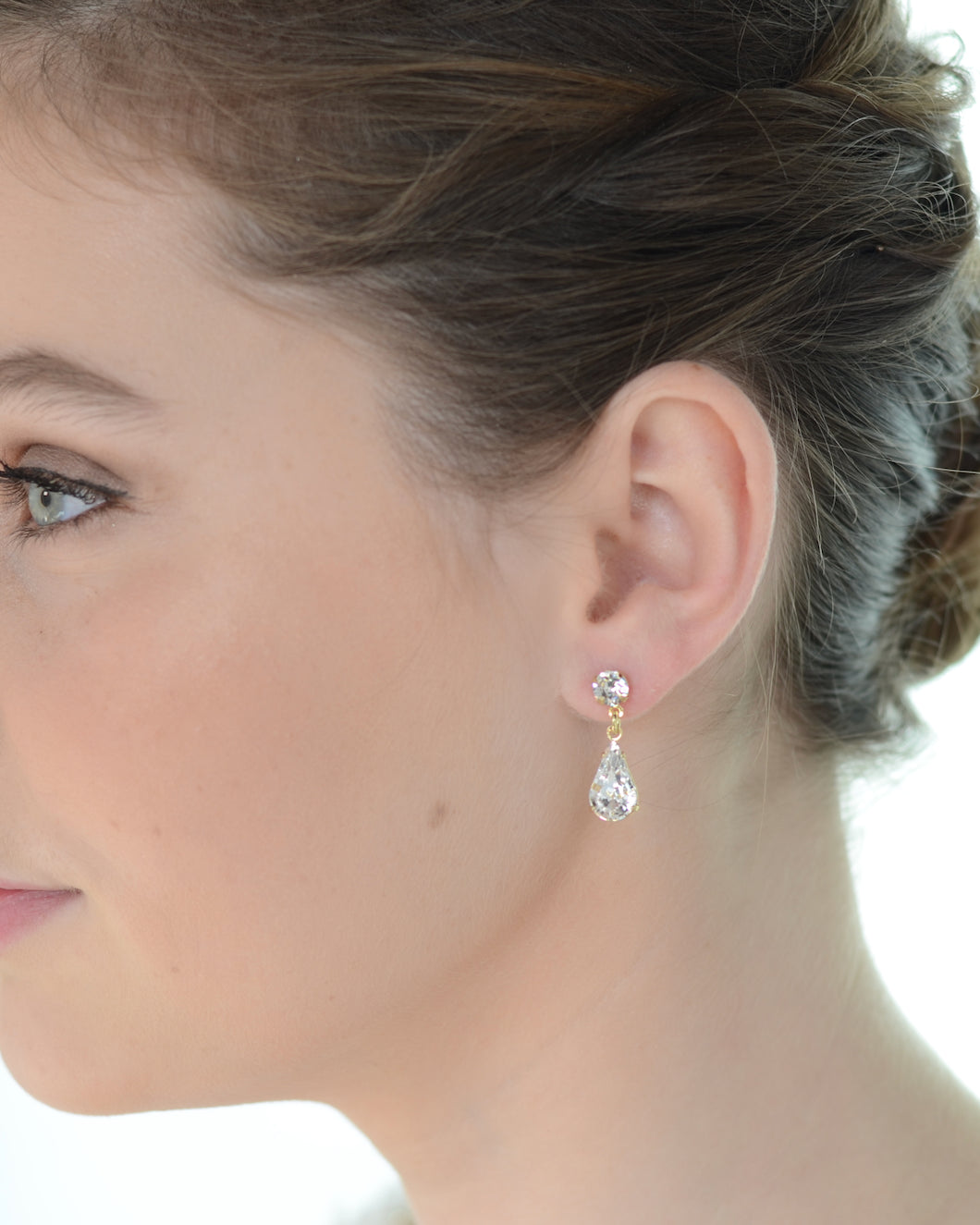 Lara gold bridal earrings — alternate view 4
