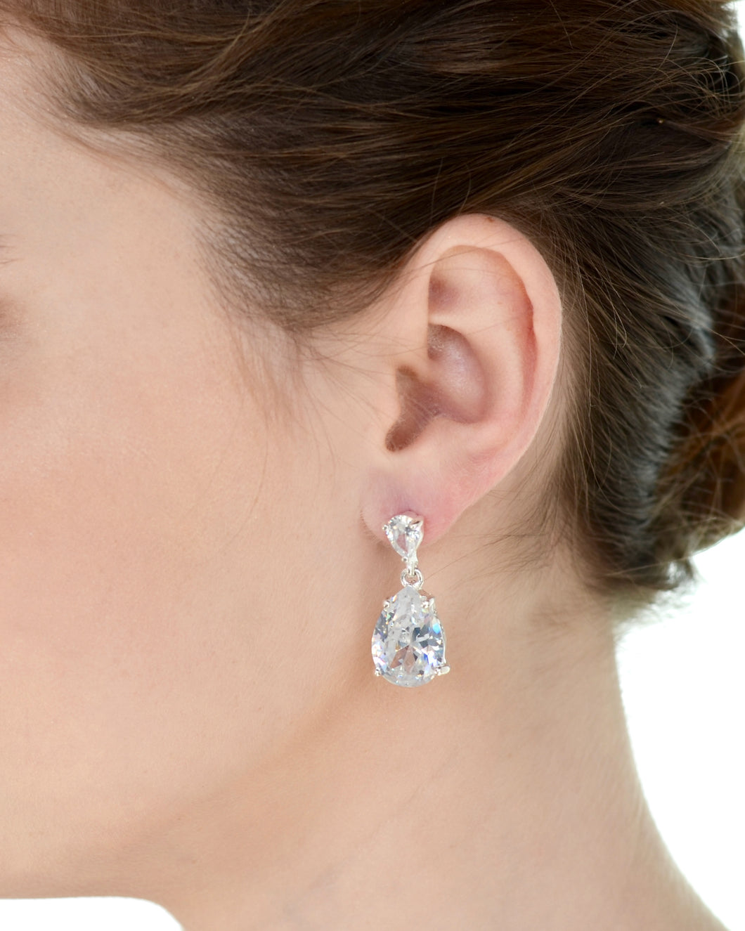 Cleo silver bridal earrings — alternate view 2