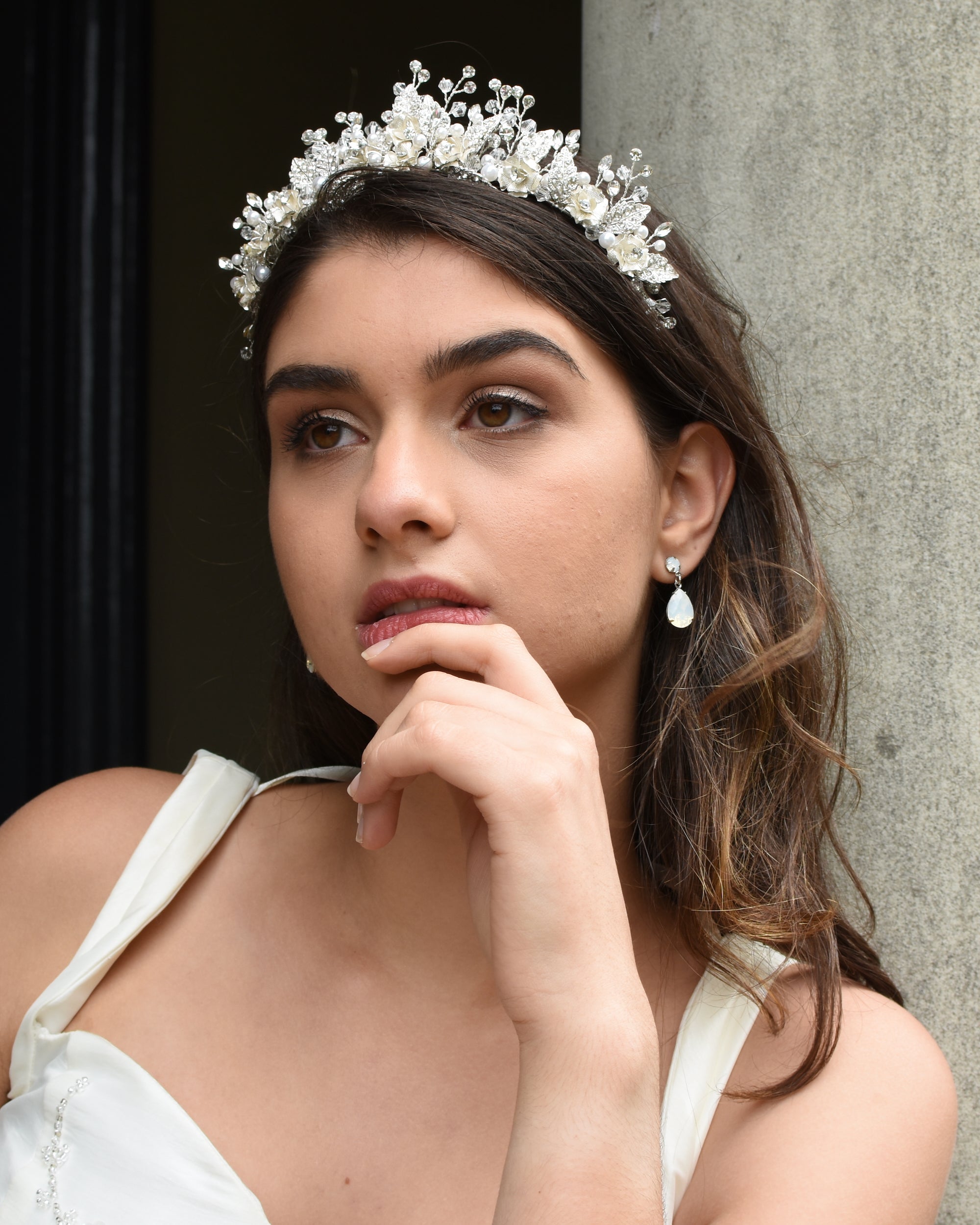 Seraphina silver bridal crown — alternate view 3