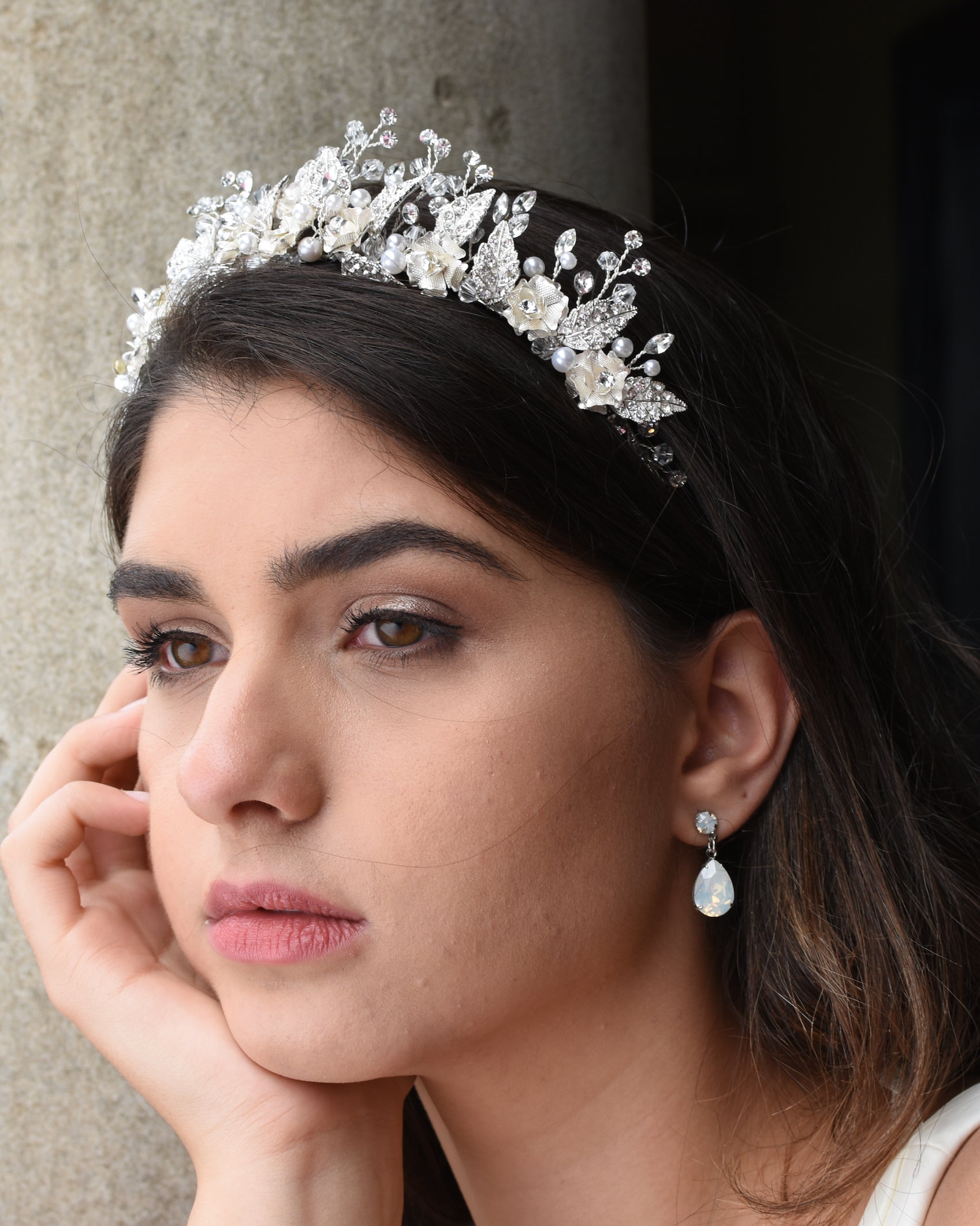 Seraphina silver bridal crown — alternate view 2