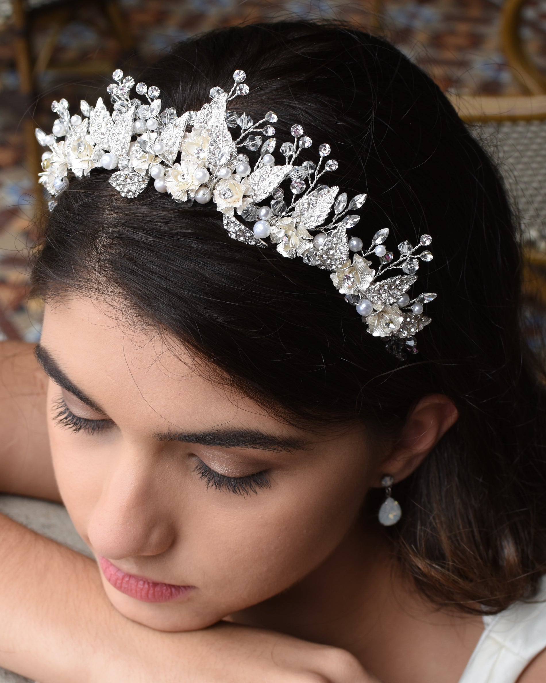 Seraphina silver bridal crown — alternate view 4