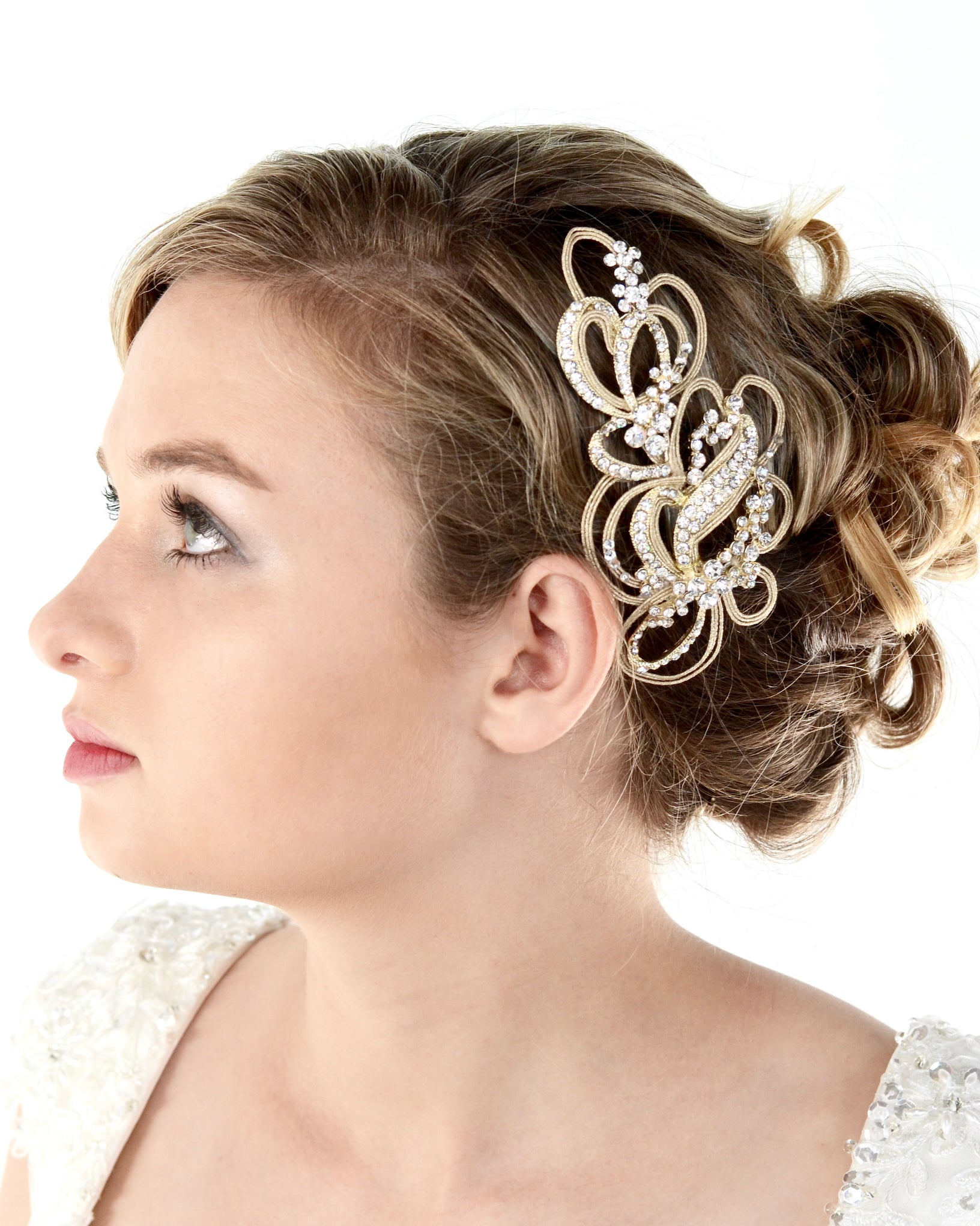 Lola gold bridal comb — alternate view 4
