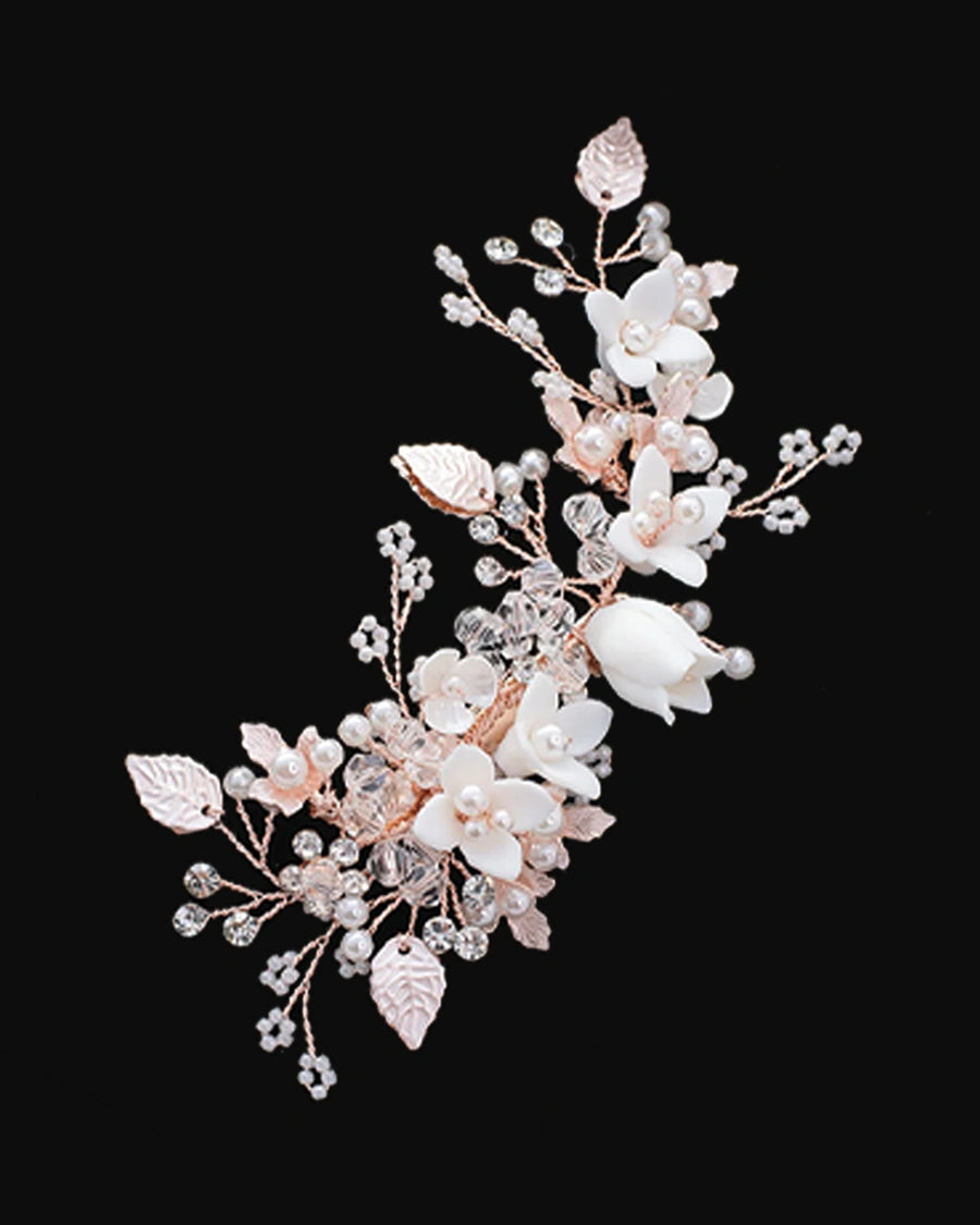 Harlow Rose Gold bridal comb by Windsor Bridal Jewellery