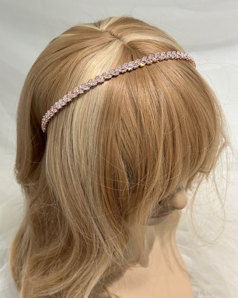 Hazel Rose Gold bridal headband — alternate view 4