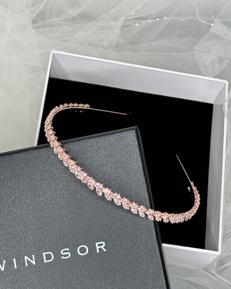 Hazel Rose Gold bridal headband — alternate view 5