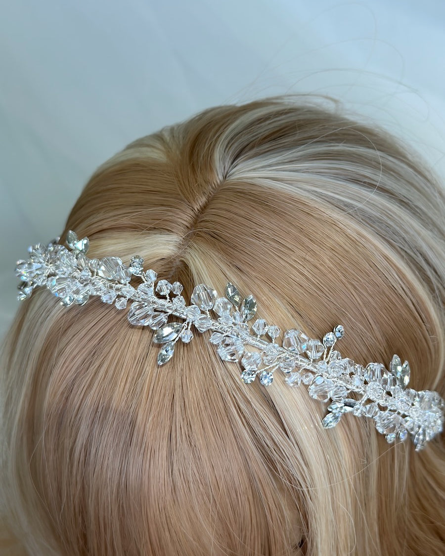 Ariel Silver bridal headband — alternate view 4