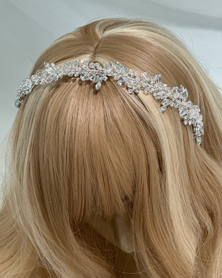 Ariel Silver bridal headband by Windsor Bridal Jewellery