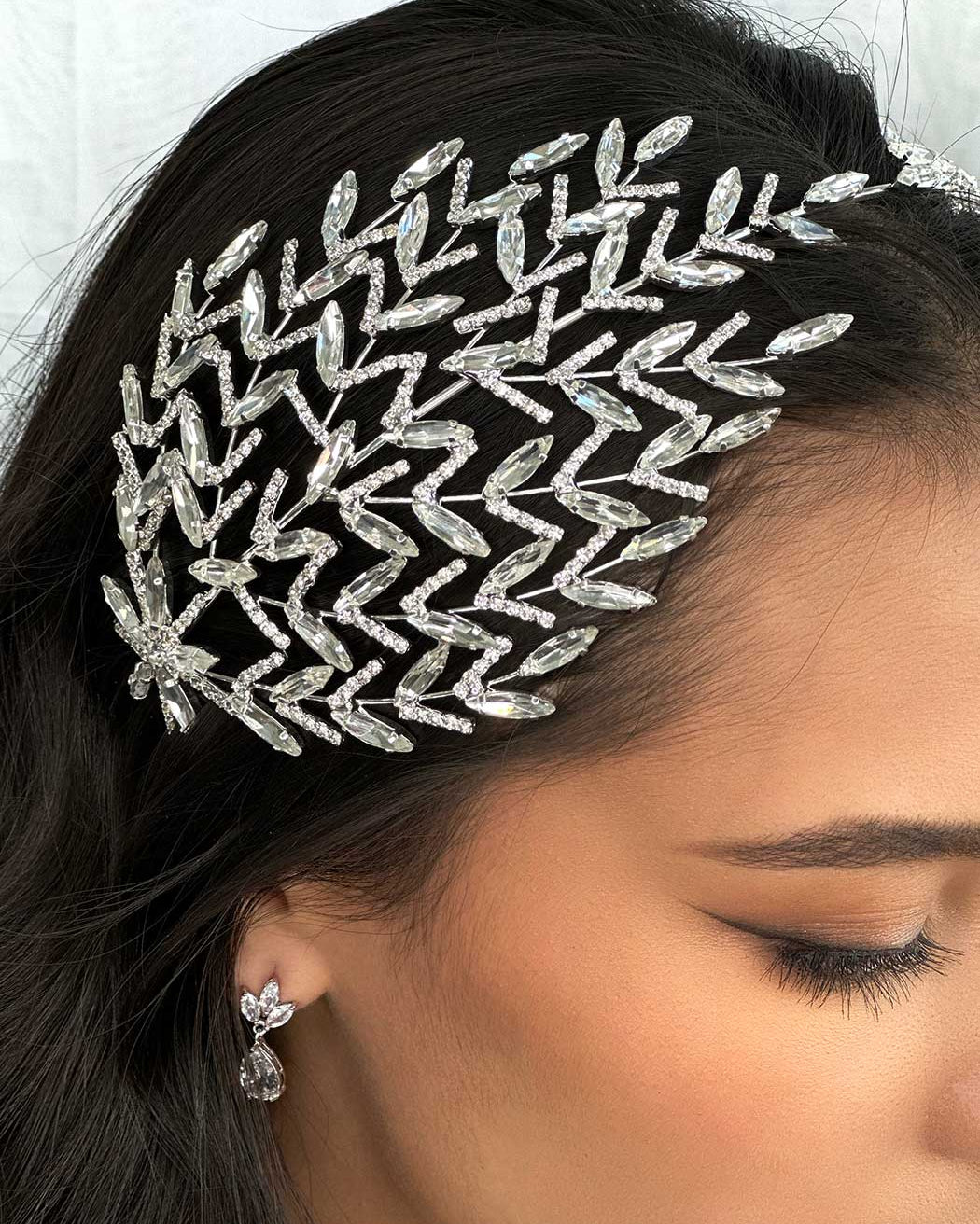 Delphine Silver bridal headband — alternate view 2
