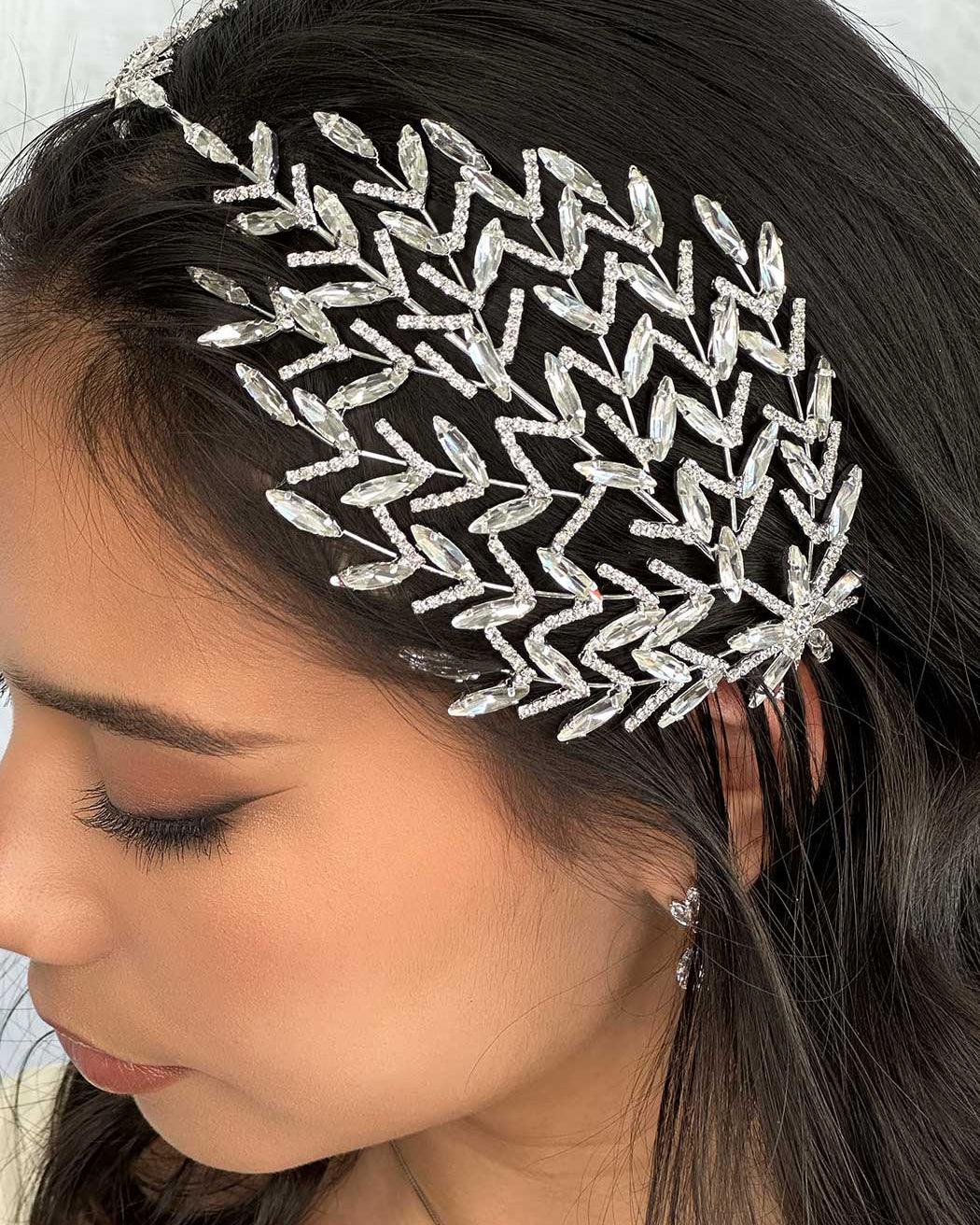 Delphine Silver bridal headband — alternate view 3