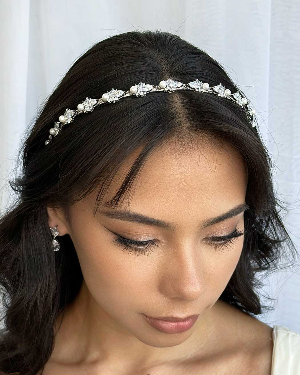 Cora Silver bridal headband — alternate view 2