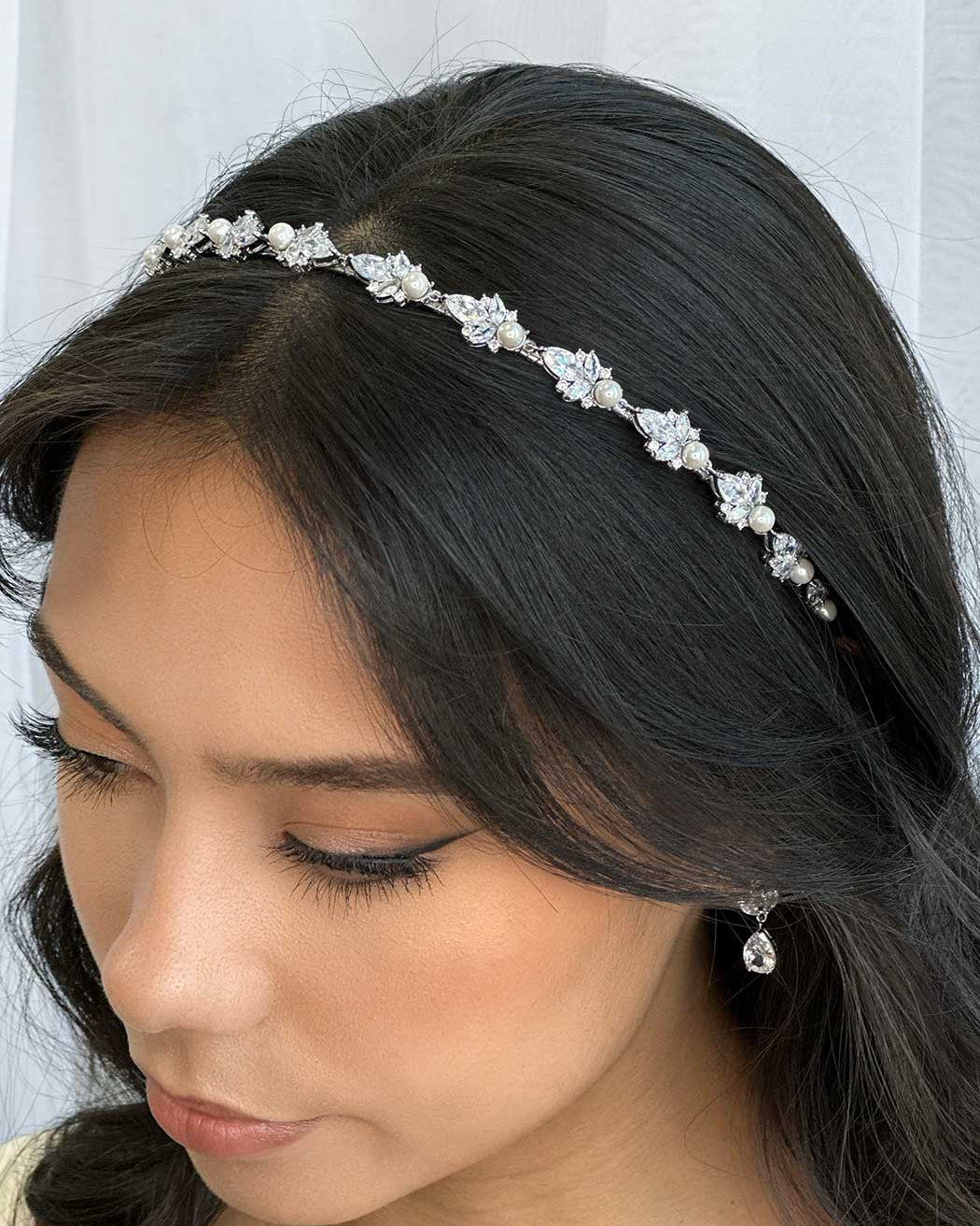 Cora Silver bridal headband by Windsor Bridal Jewellery