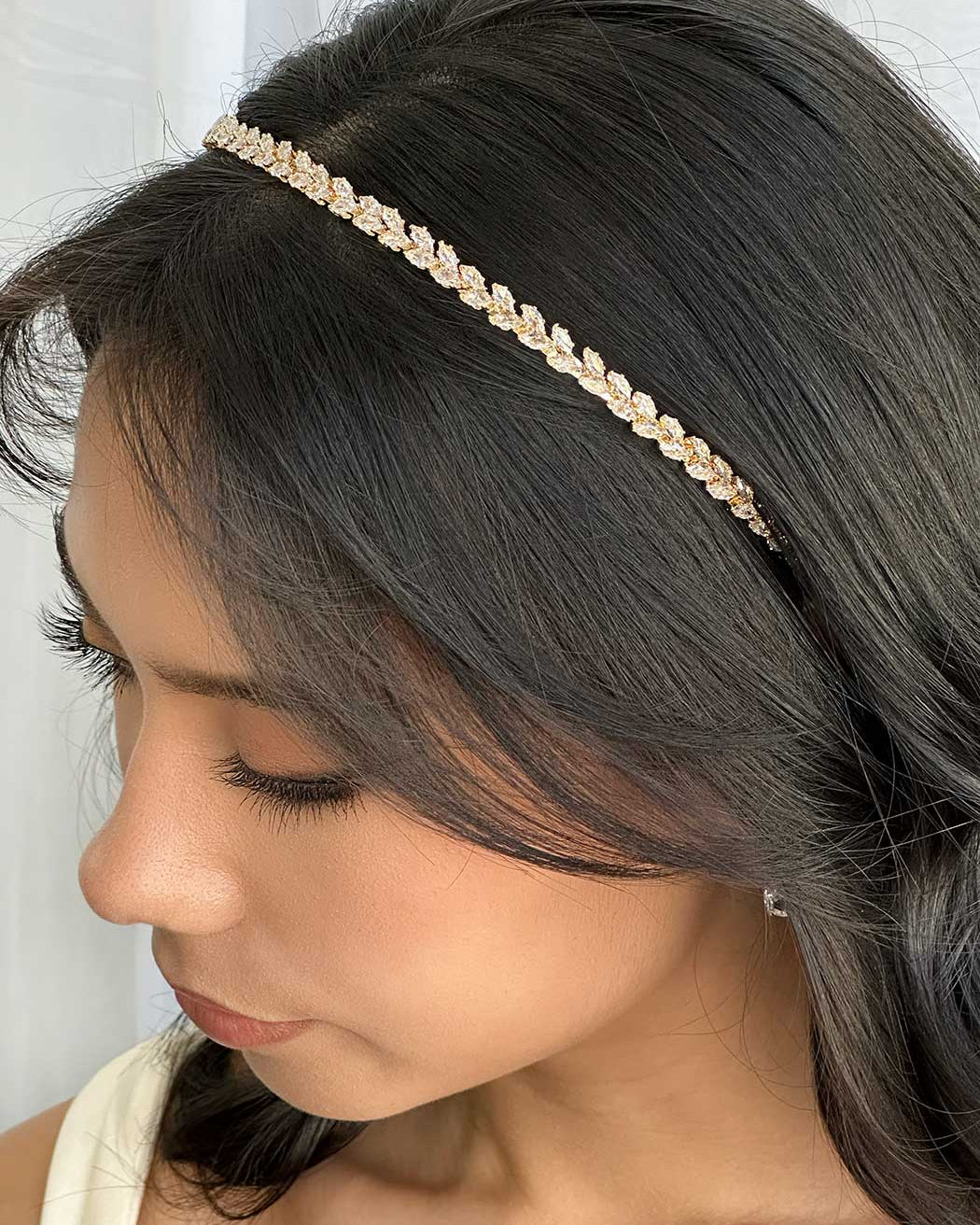 Hazel Gold bridal headband — alternate view 2