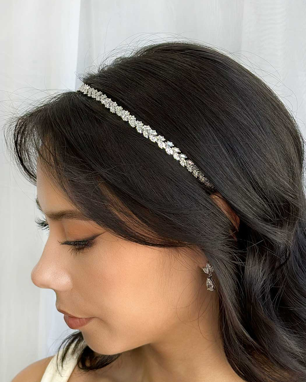 Hazel Silver bridal headband — alternate view 3