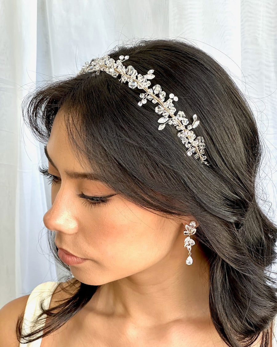 Ariel Silver bridal headband — alternate view 3
