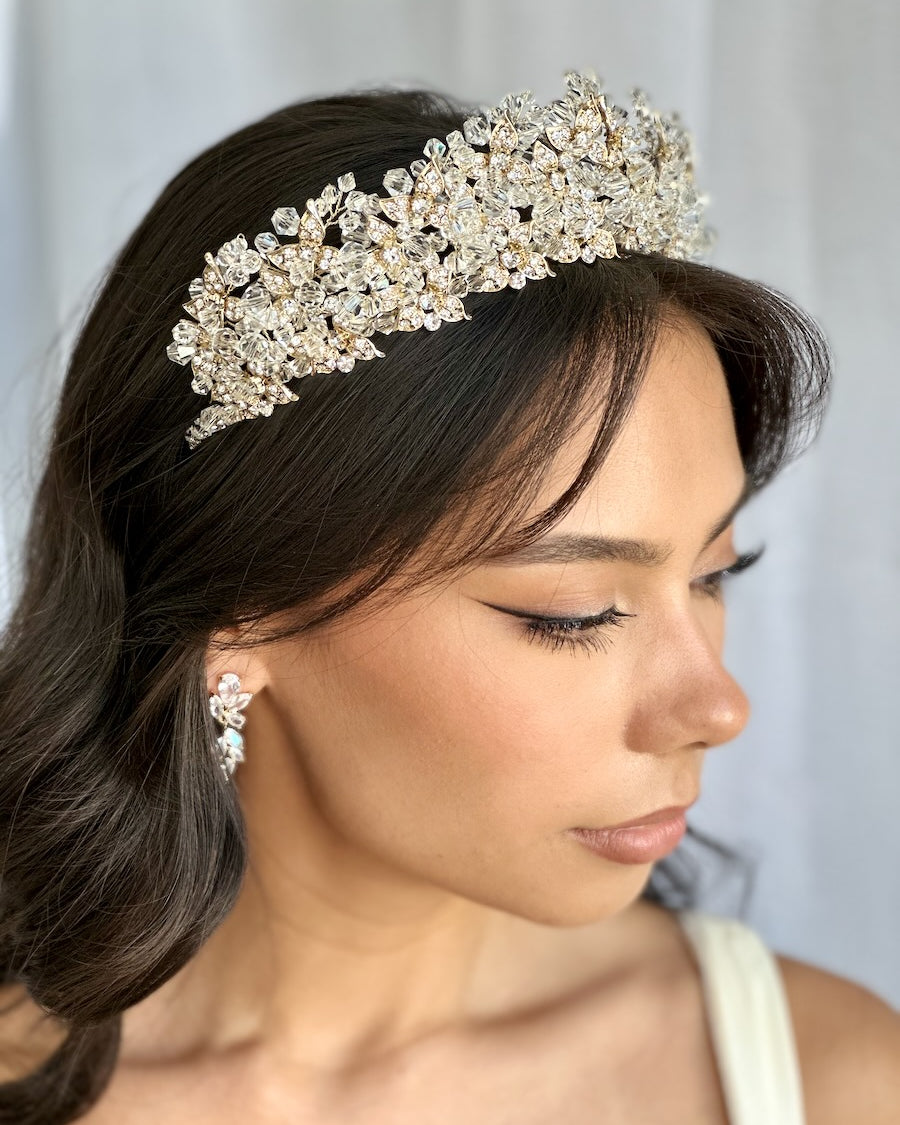 Francesca Gold crown by Windsor Bridal Jewellery