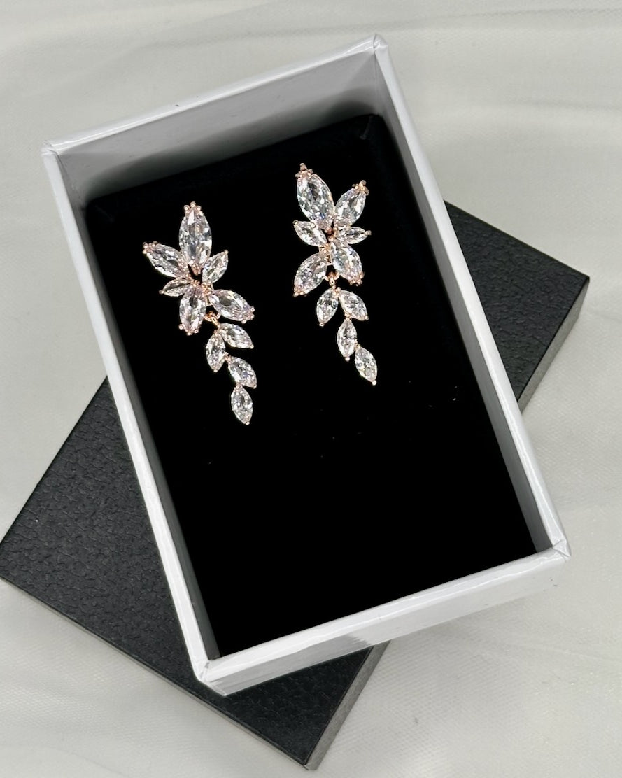Celia Rose Gold bridal earrings — alternate view 5