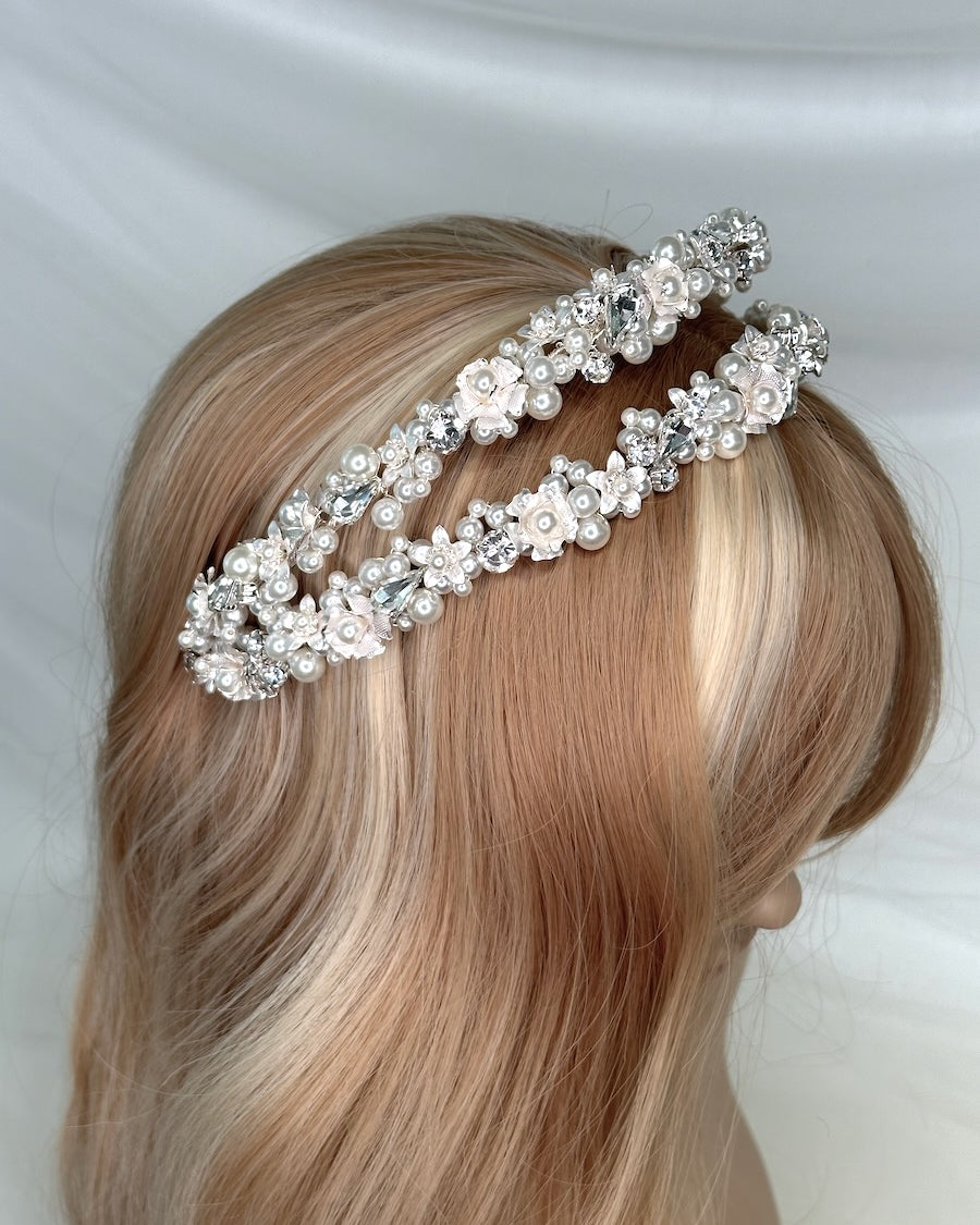 Mia Silver bridal headband — alternate view 3