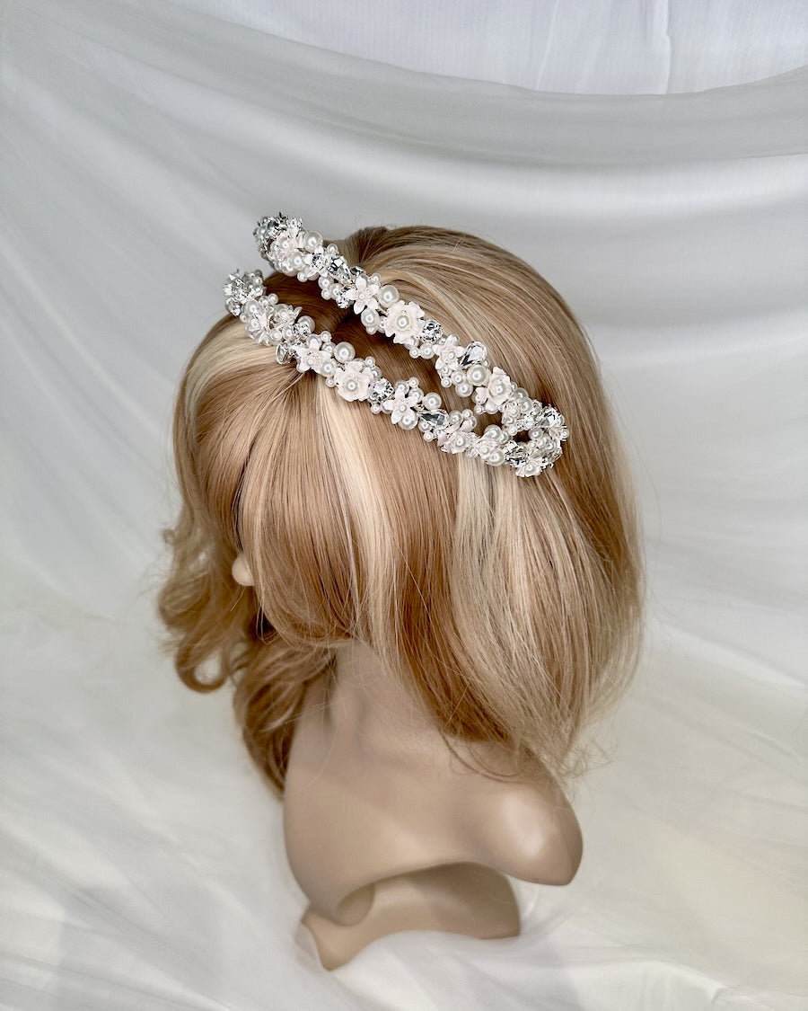 Mia Silver bridal headband — alternate view 4