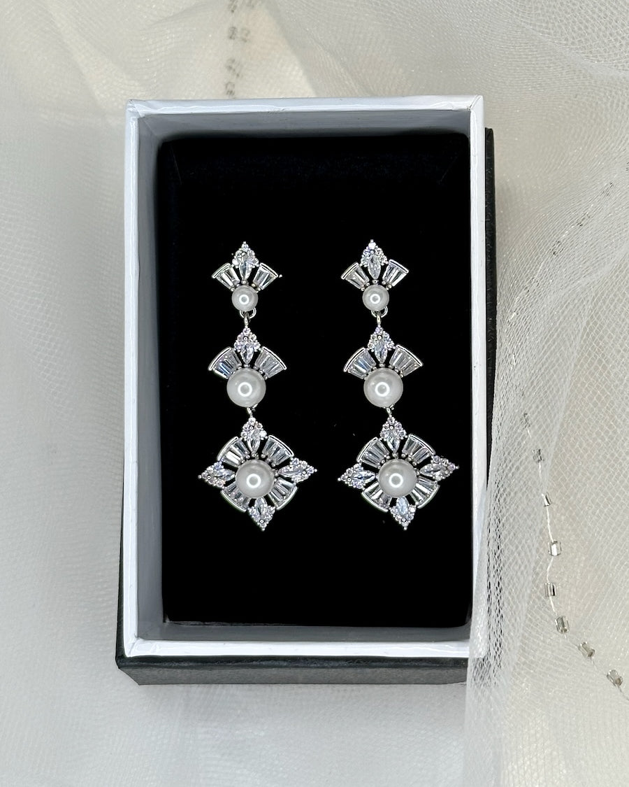 Aspen Silver bridal earrings — alternate view 4