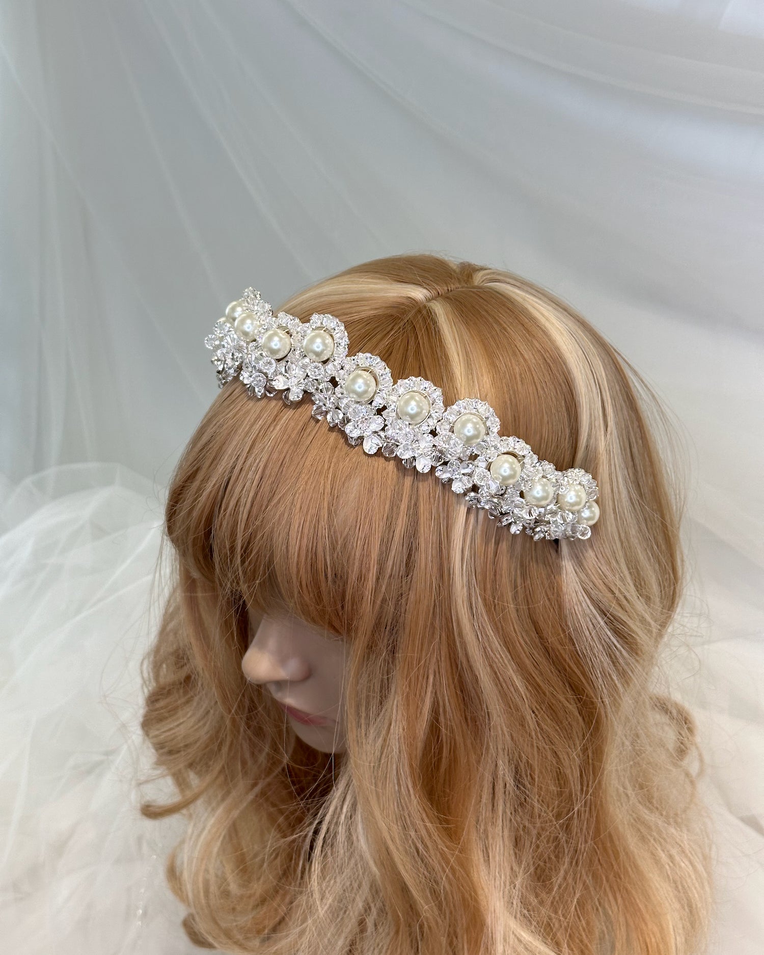 Winona Silver Pearl bridal crown — alternate view 3
