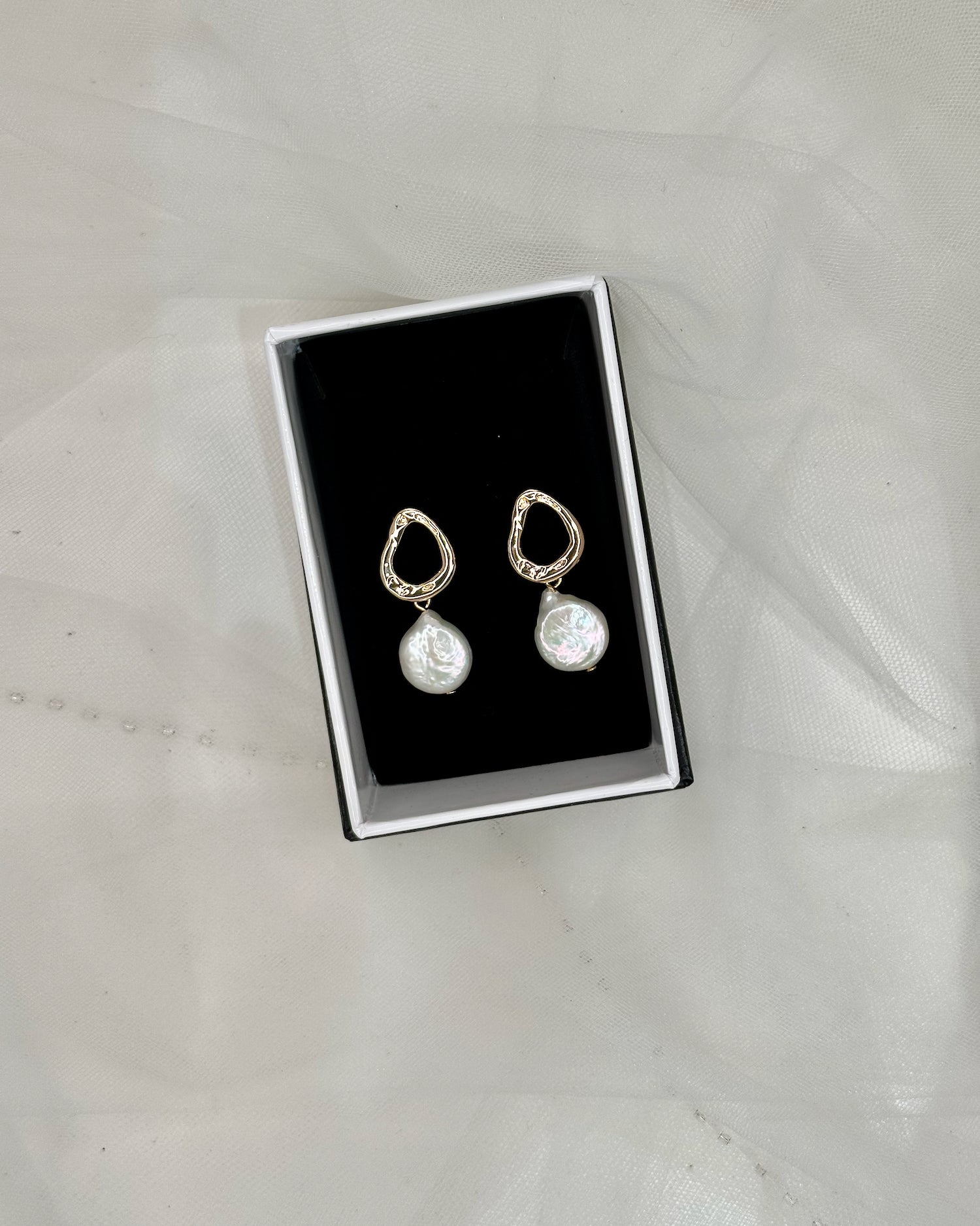 Ariadne Bridal Earrings in gold — alternate view 2