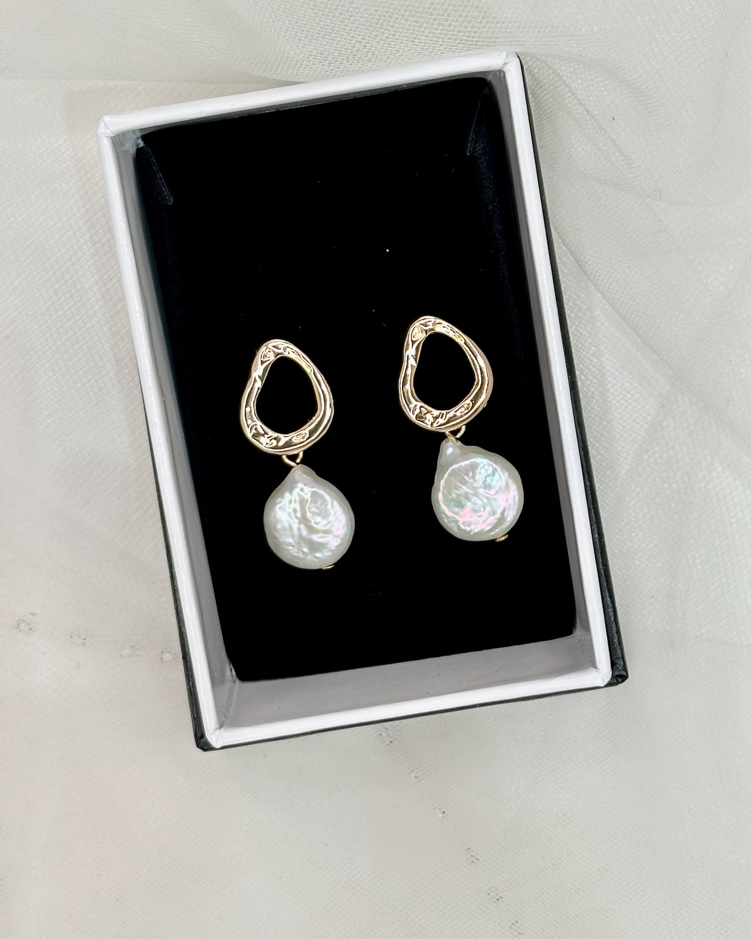 Ariadne Bridal Earrings in gold — alternate view 3
