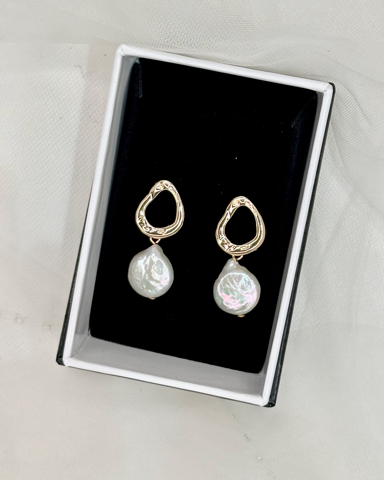 Ariadne Bridal Earrings in gold — alternate view 4