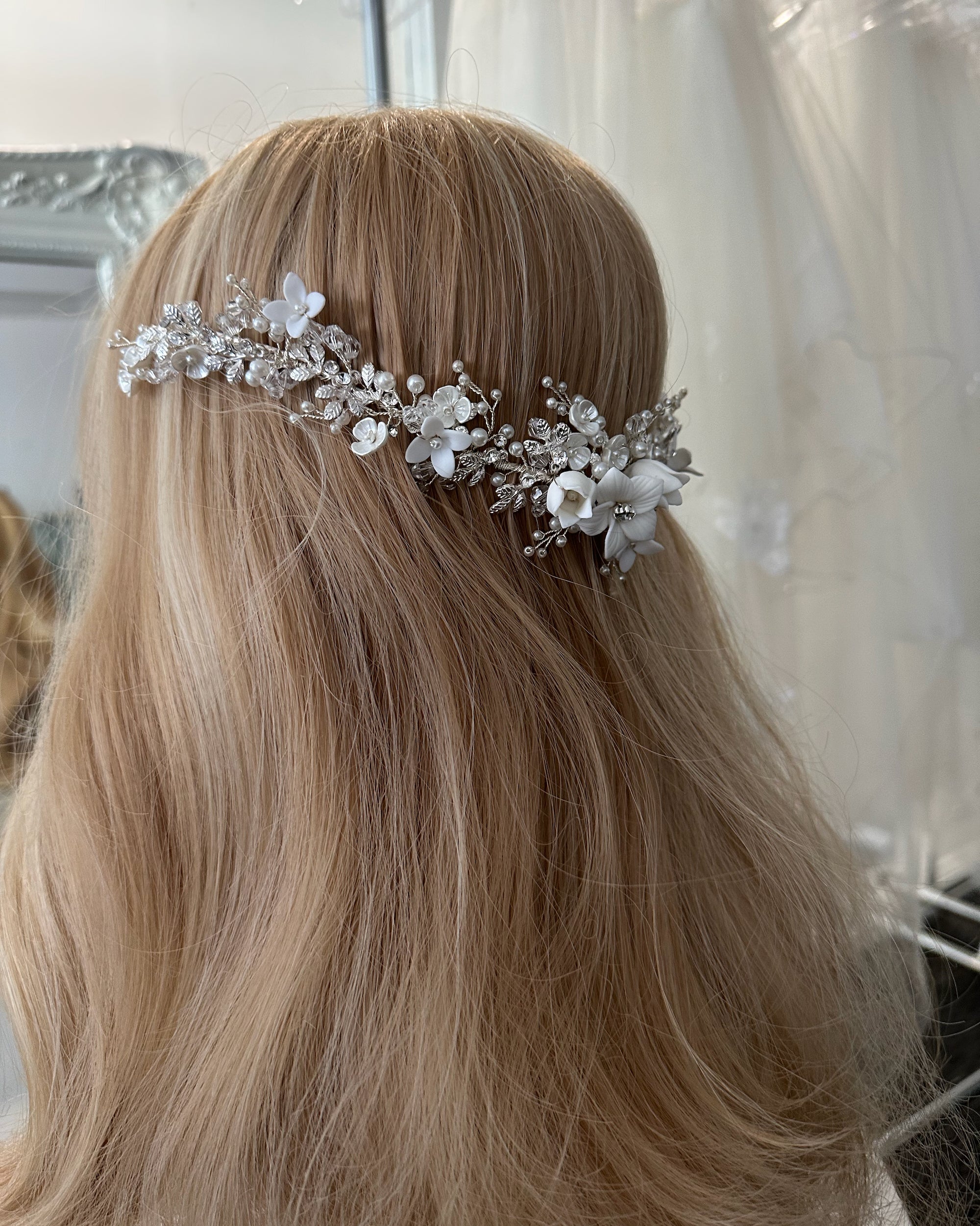Rhiannon silver hair vine by Windsor Bridal Jewellery