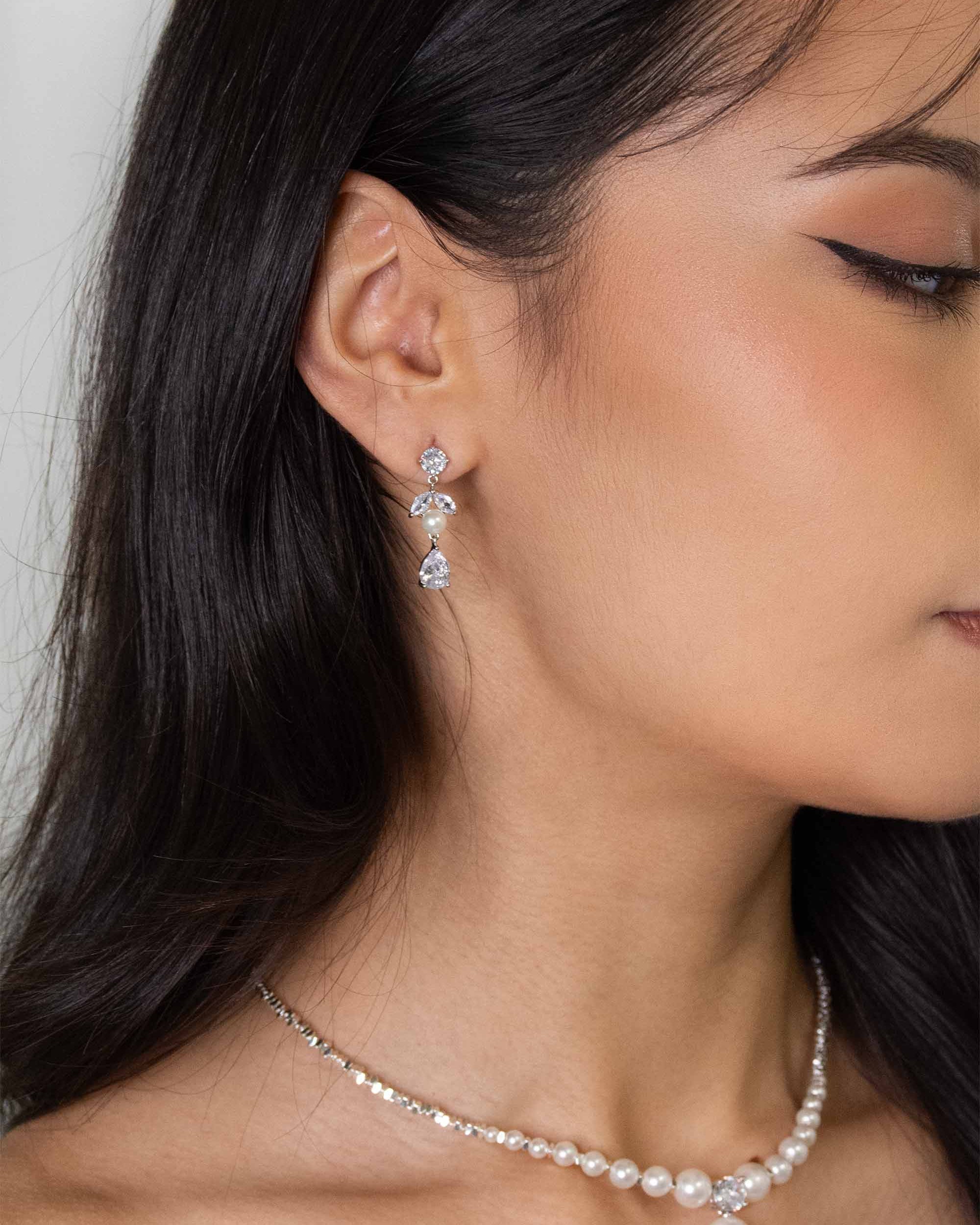 Bettie Bridal Earrings in silver — alternate view 7