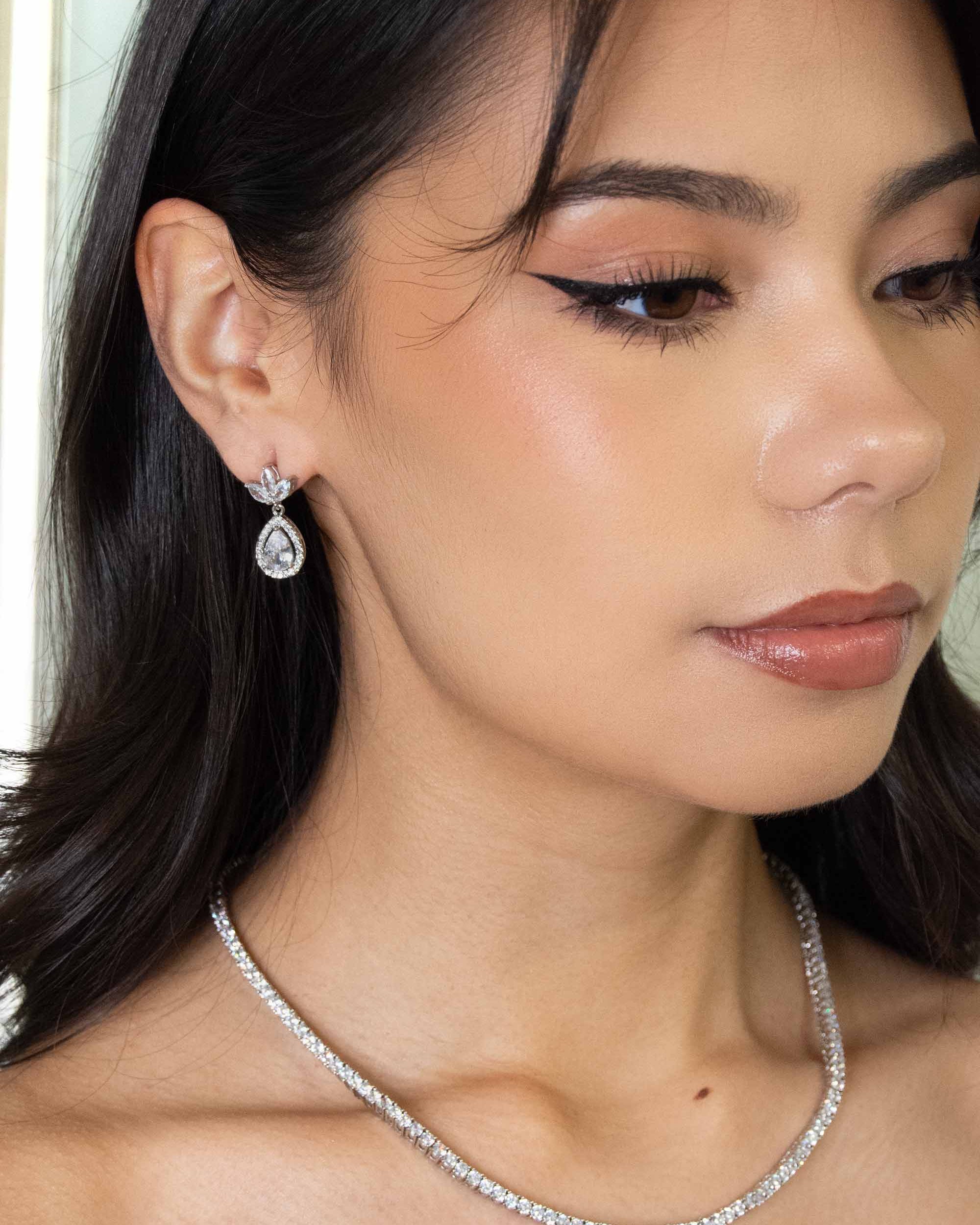 Jan Silver Bridal Earrings by Windsor Bridal Jewellery