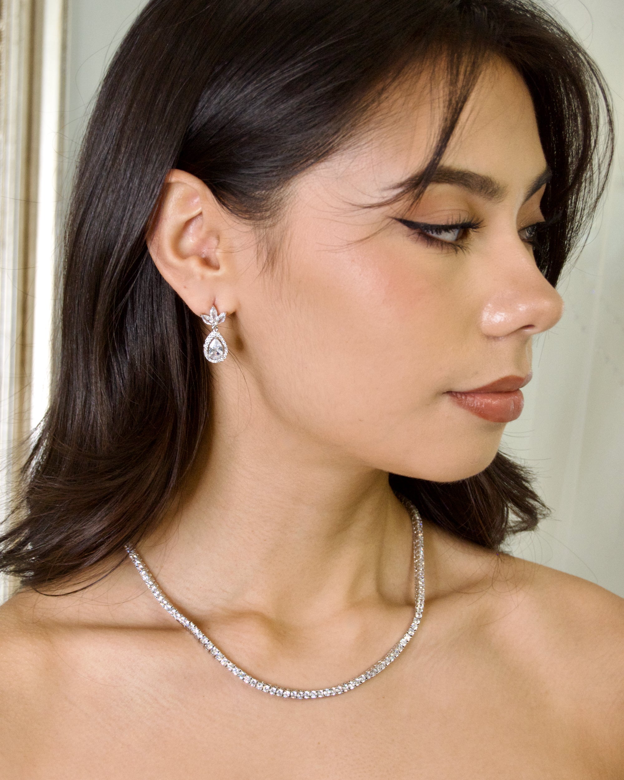 Jan Silver Bridal Earrings — alternate view 5