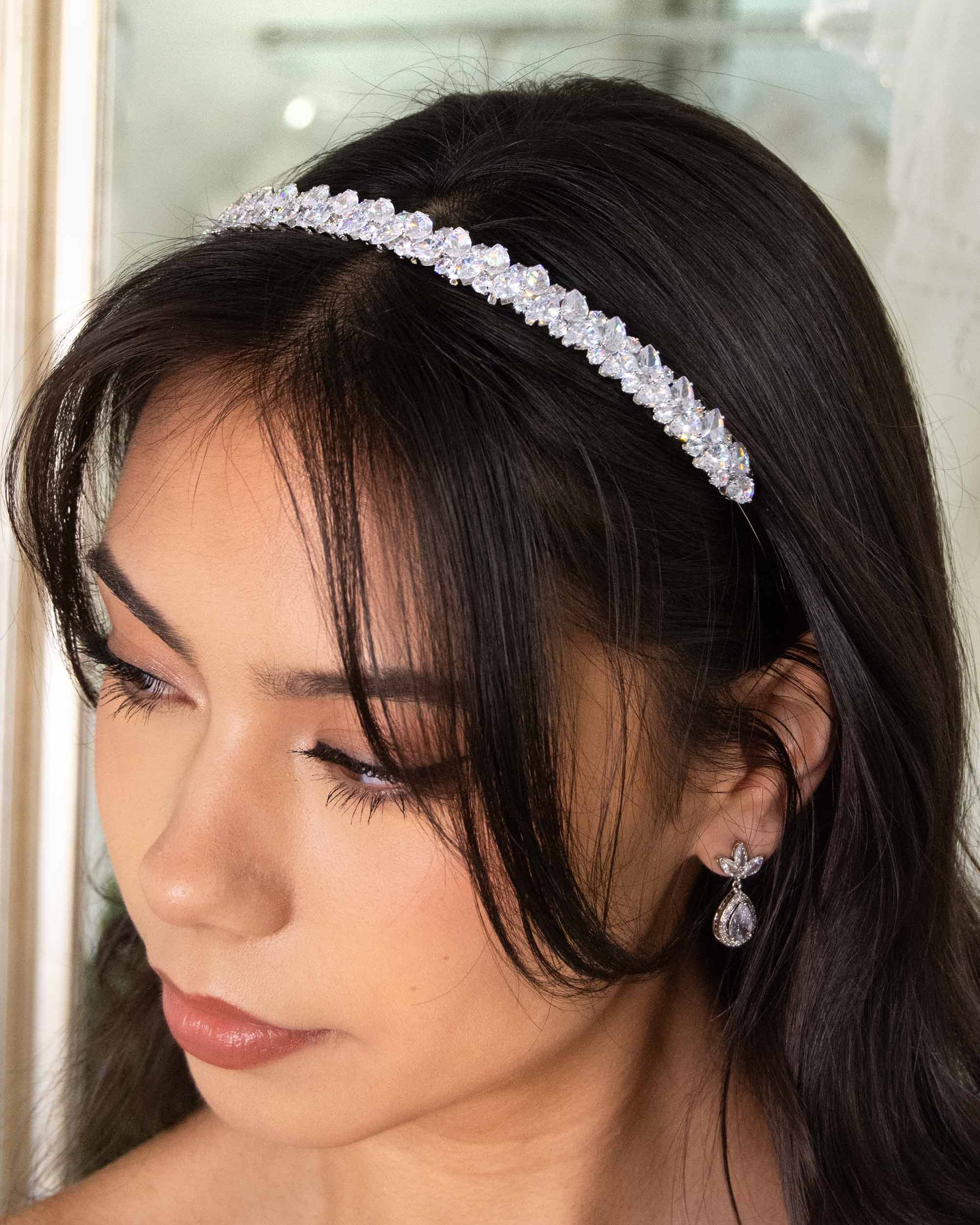 Jan Silver Bridal Earrings — alternate view 6