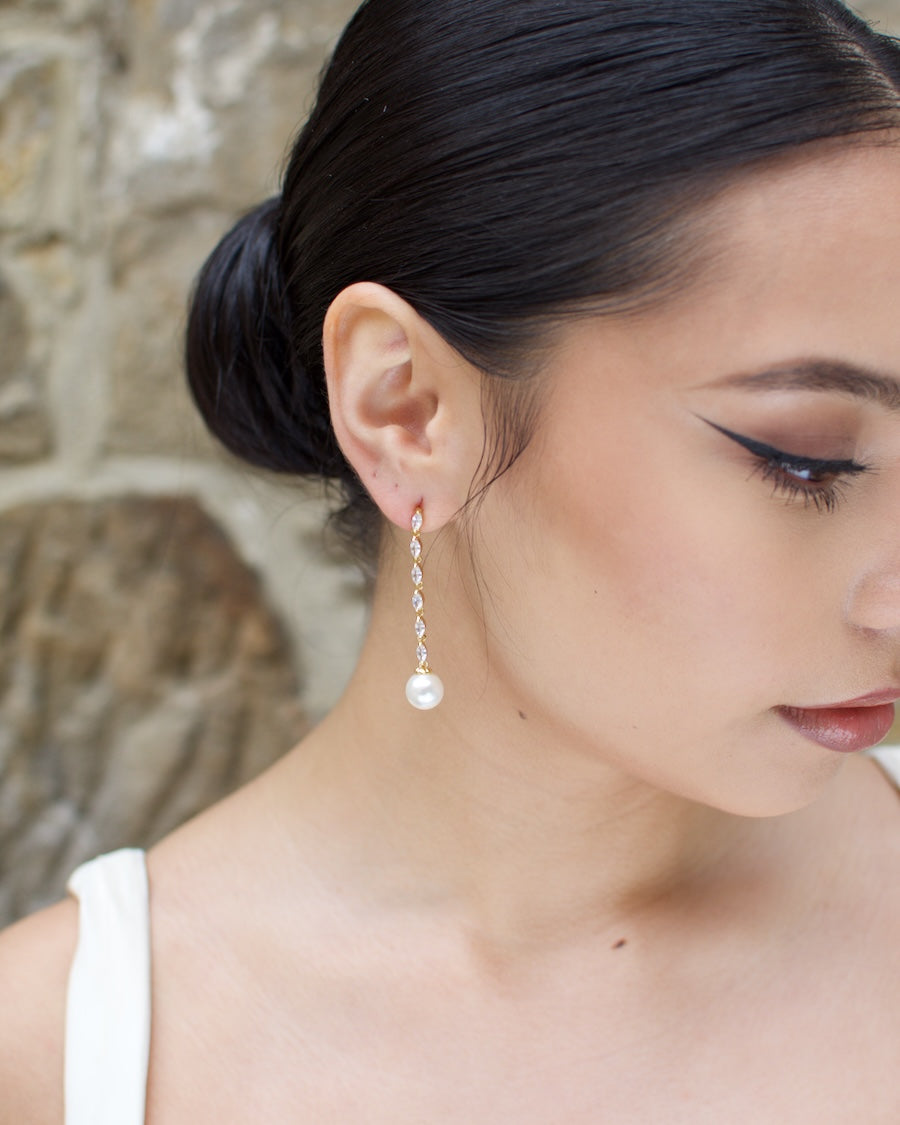 Miley Gold earrings by Windsor Bridal Jewellery