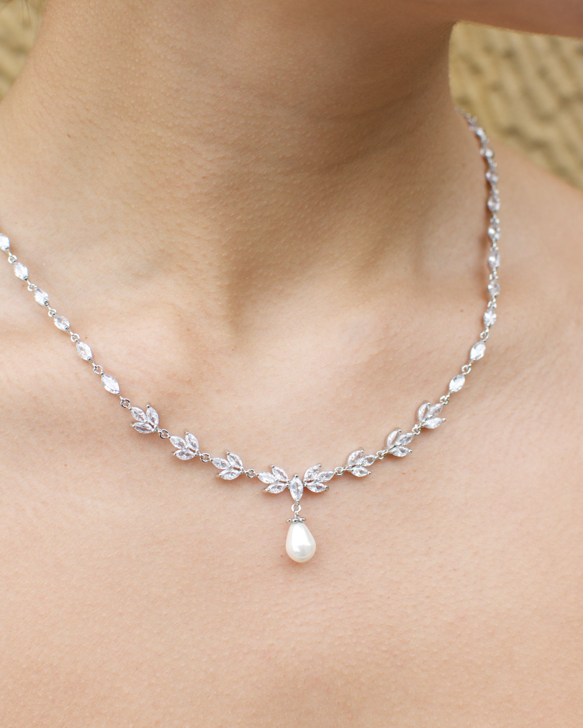 Leah Silver bridal necklace — alternate view 5