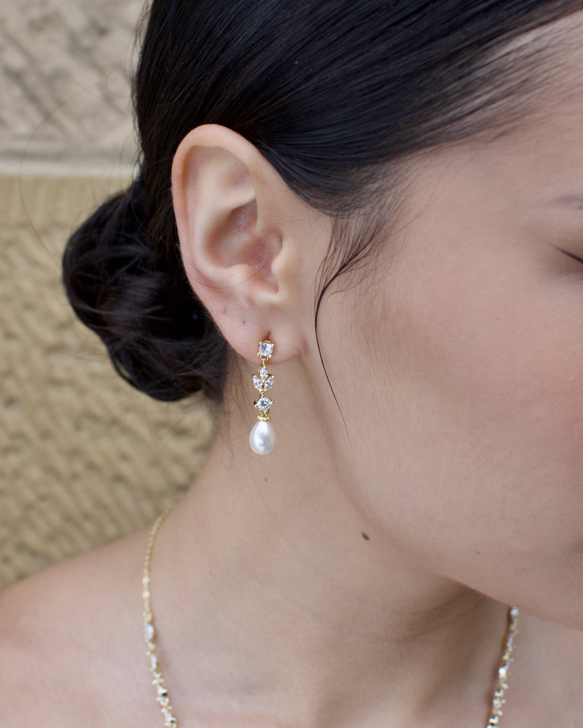 Tara Gold bridal earrings — alternate view 5