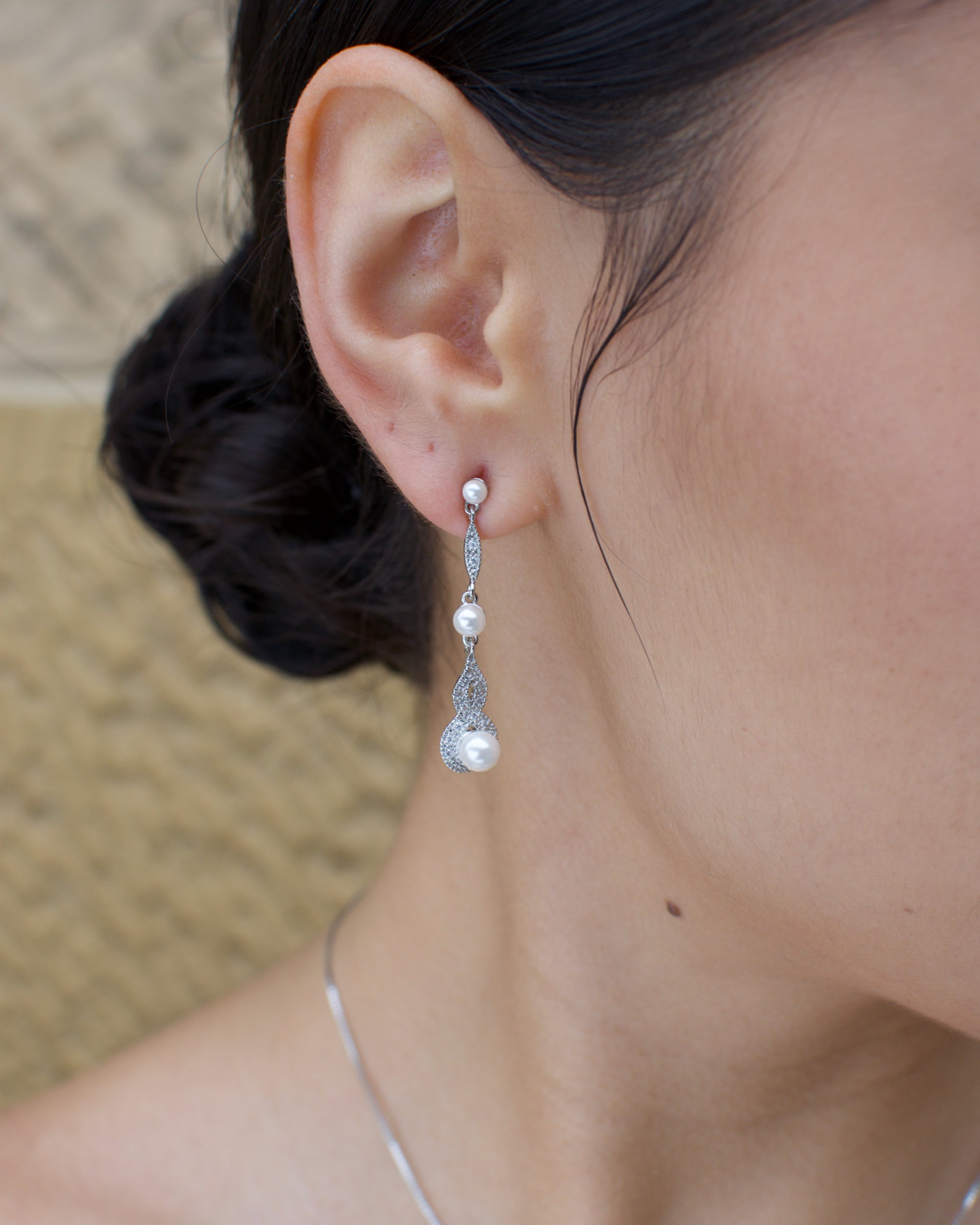 Lorelai Silver necklace and earring set — alternate view 8