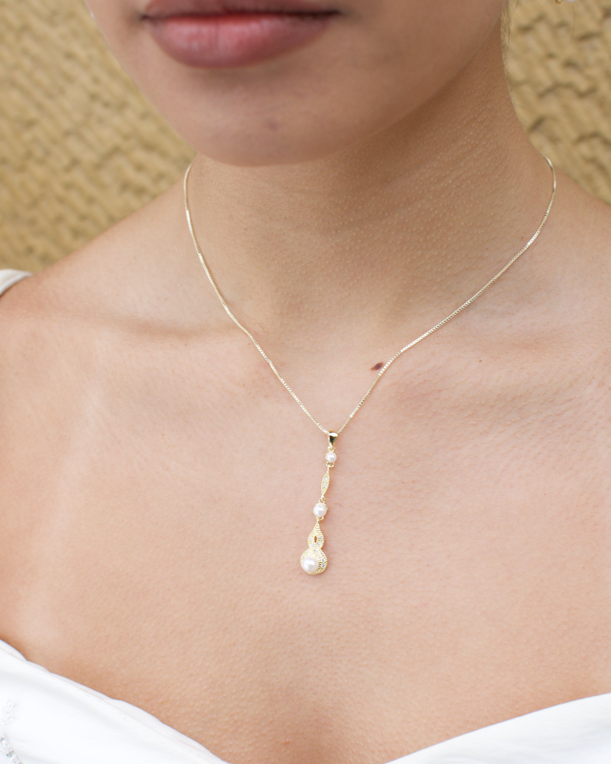 Lorelai Gold necklace and earring set — alternate view 6