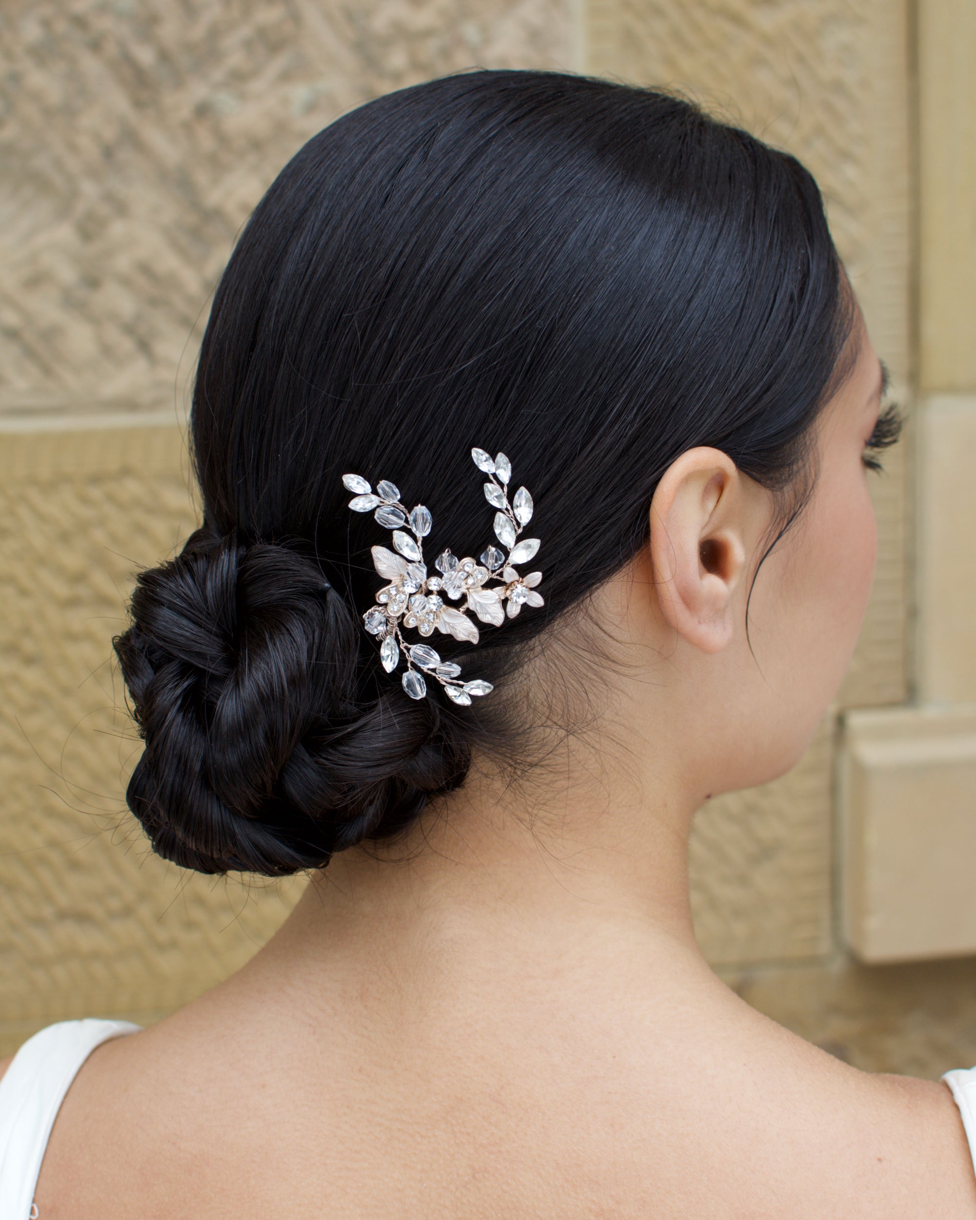 Lucinda Rose Gold bridal hair pin — alternate view 4
