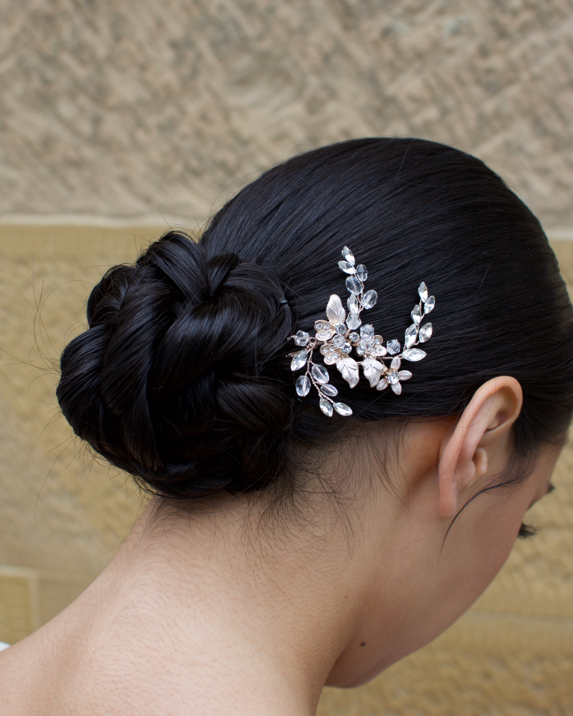 Lucinda Rose Gold bridal hair pin — alternate view 5