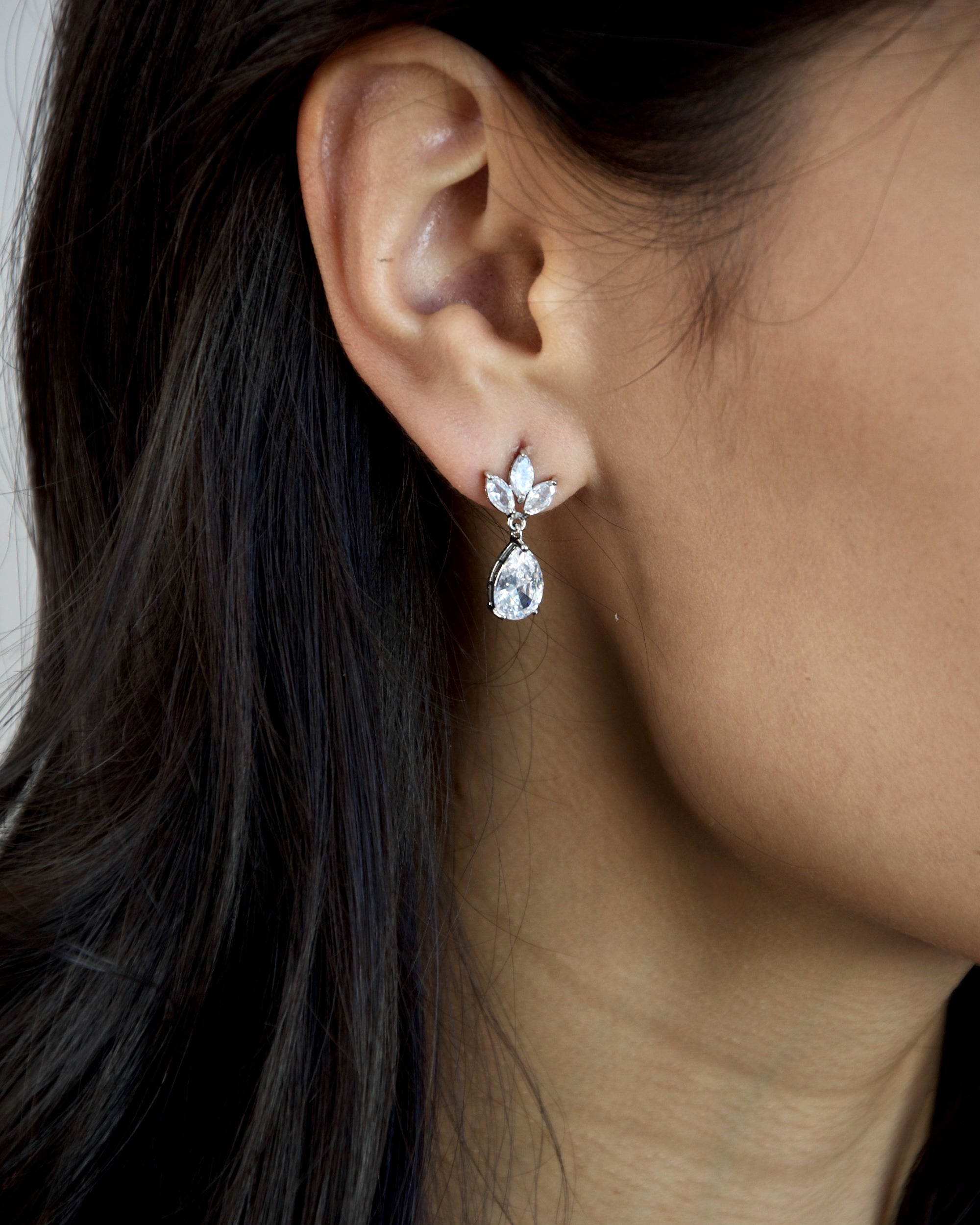 Clara Silver bridal earrings — alternate view 5
