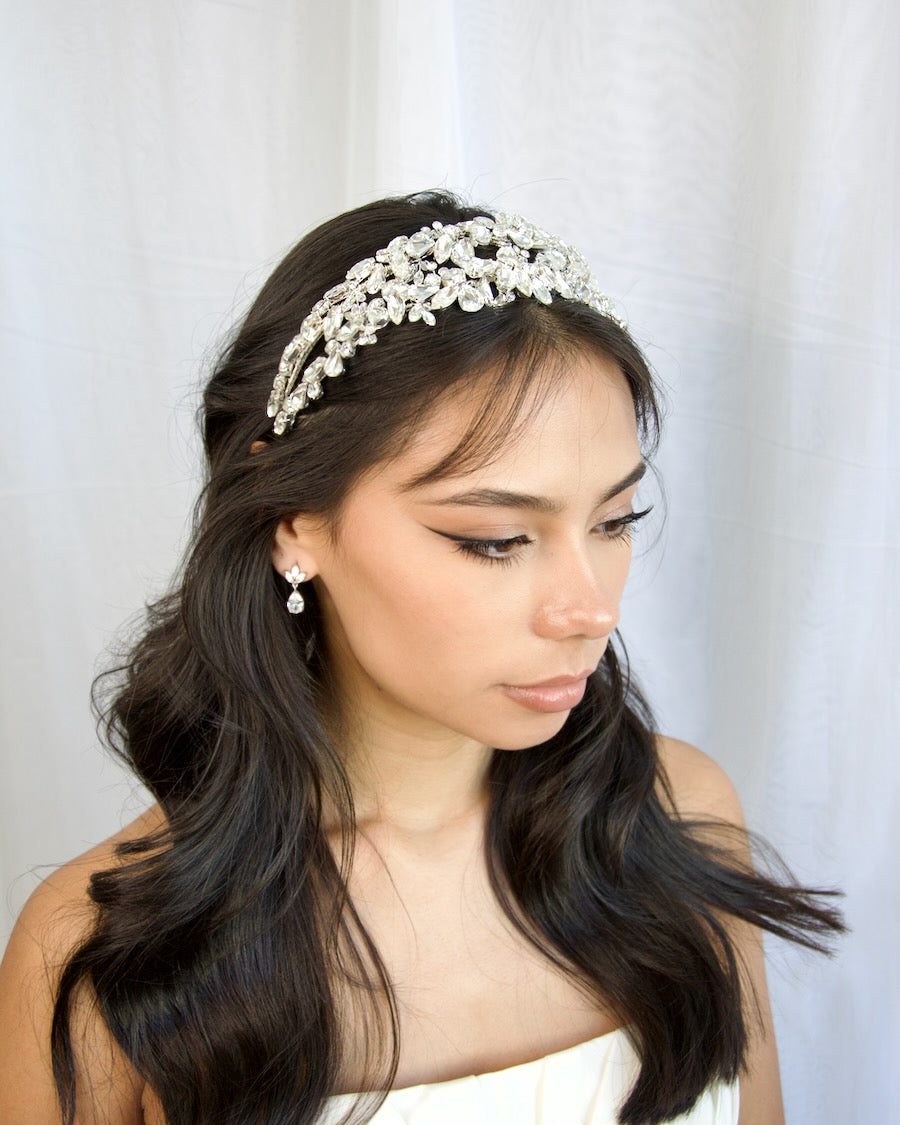 Trista Double Silver bridal headband — alternate view 2