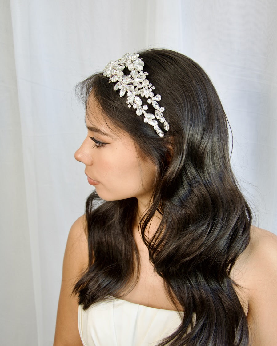 Trista Double Silver bridal headband — alternate view 3