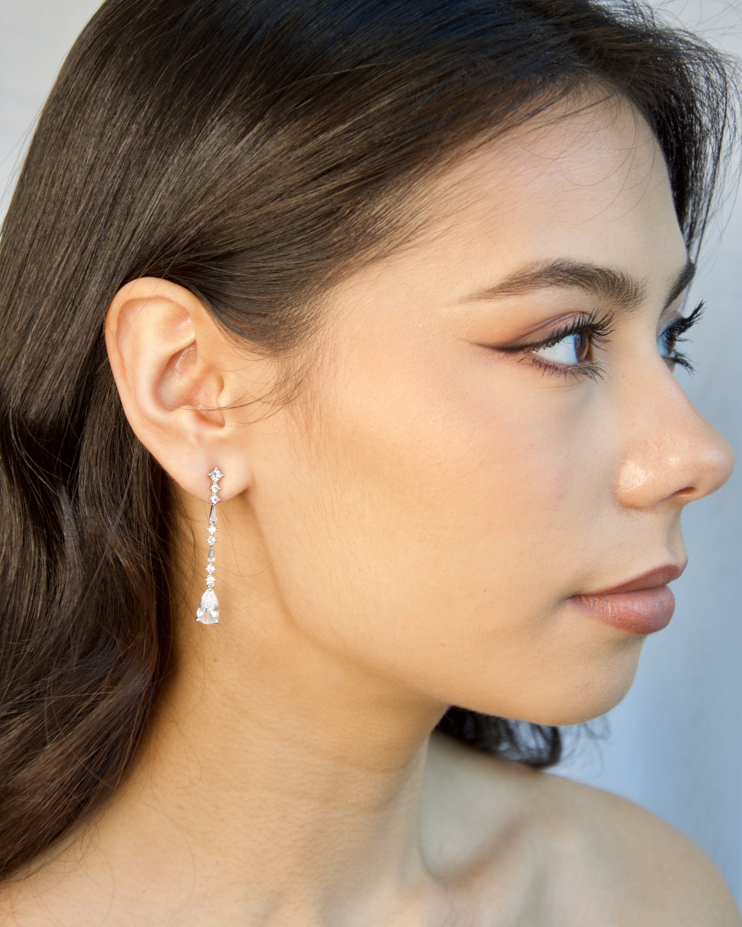 Emmie Bridal Earrings in silver — alternate view 3