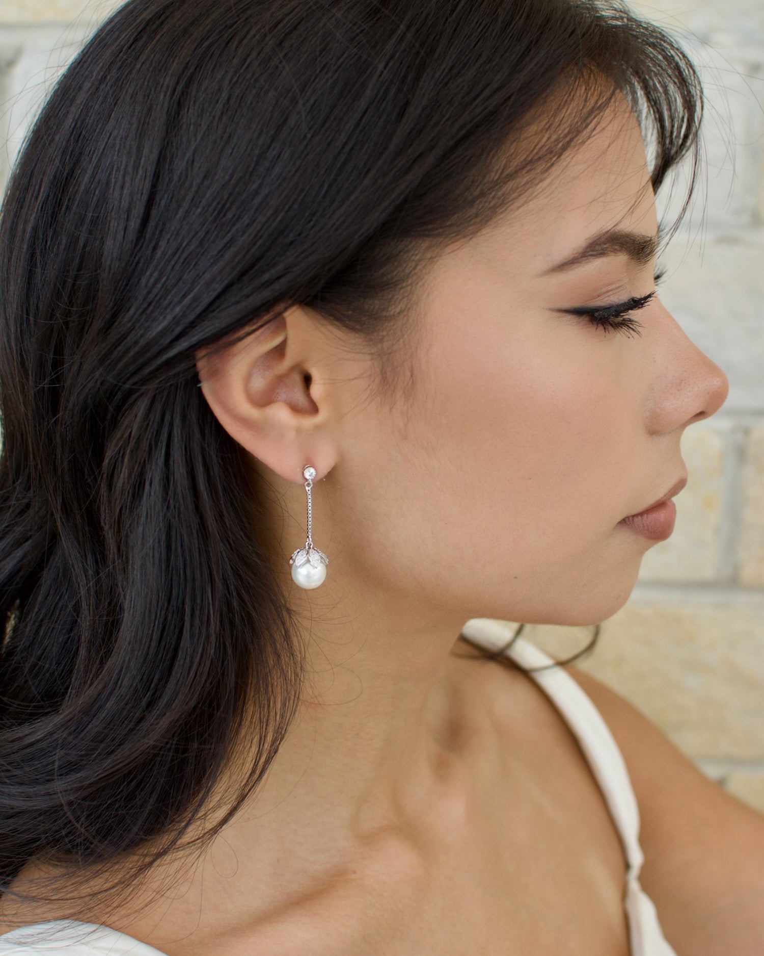 Lisa Bridal Earrings in silver — alternate view 3