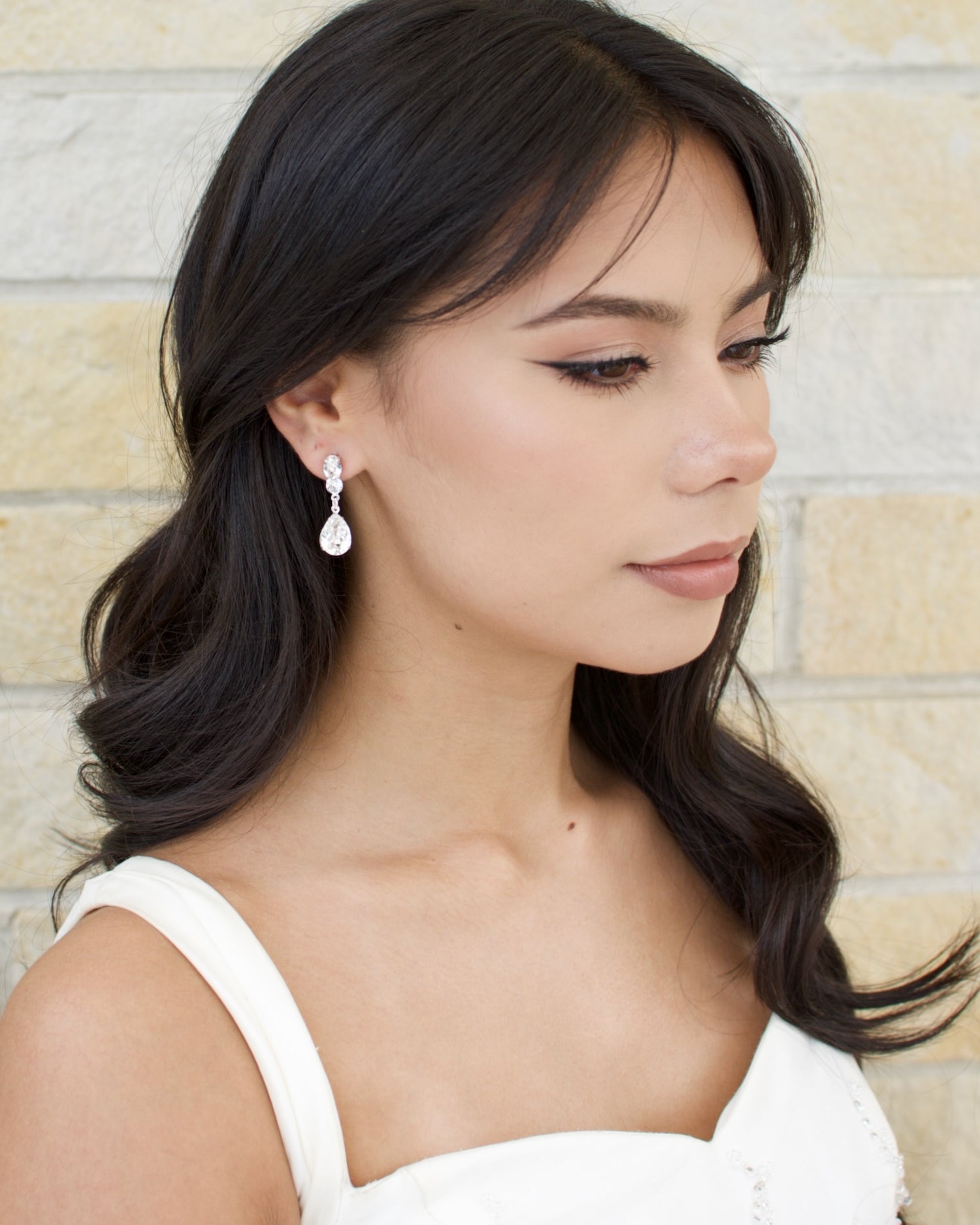 Emilia Bridal Earrings silver by Windsor Bridal Jewellery