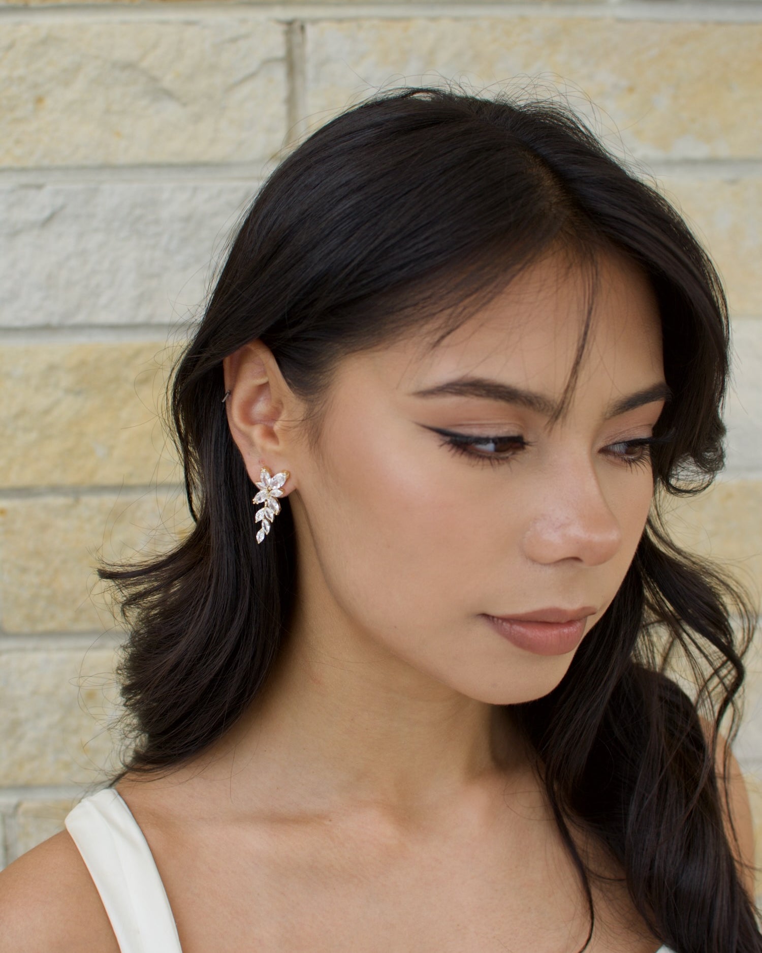 Celia Gold bridal earrings — alternate view 3
